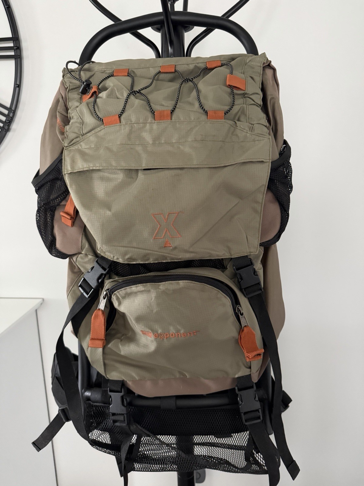 Coleman Olive Green Exponent Externally Framed backpack.