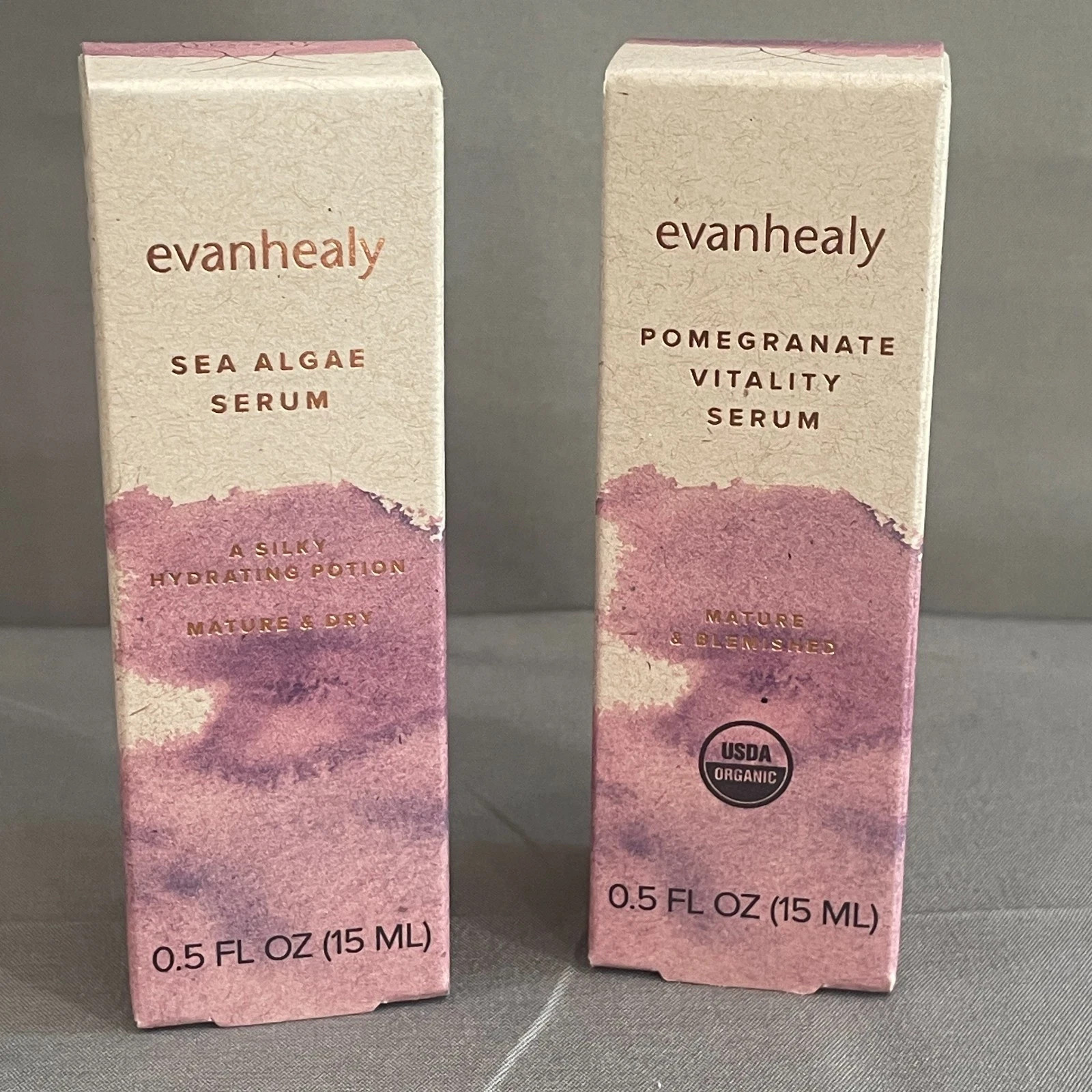 Evanhealy Skin Care Set Sea Algae/Pomegranate Vitality Serum 0.5oz 15ml LOT of 2