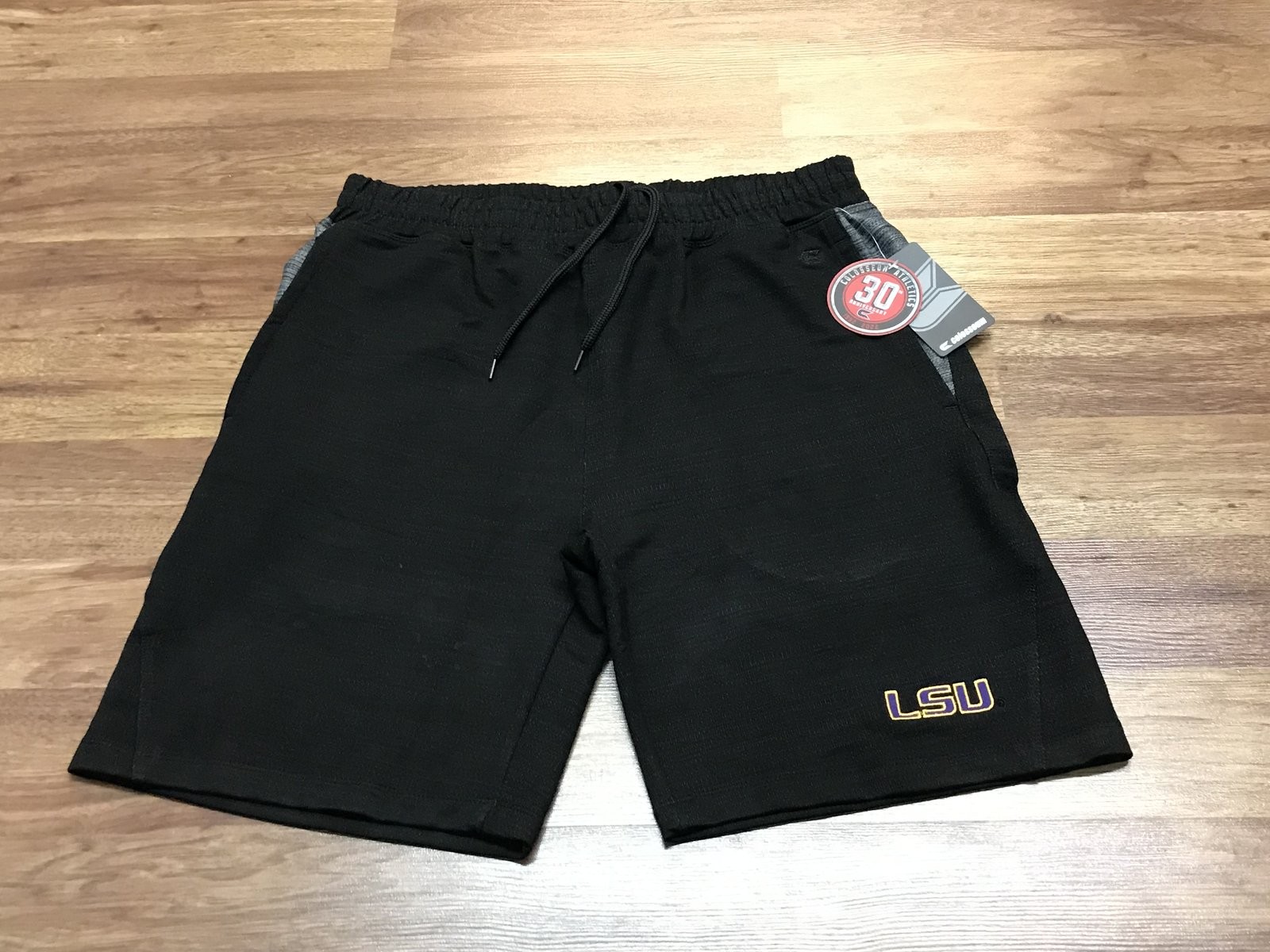MENS L - NEW Colosseum NCAA LSU Tigers Football Shorts Black