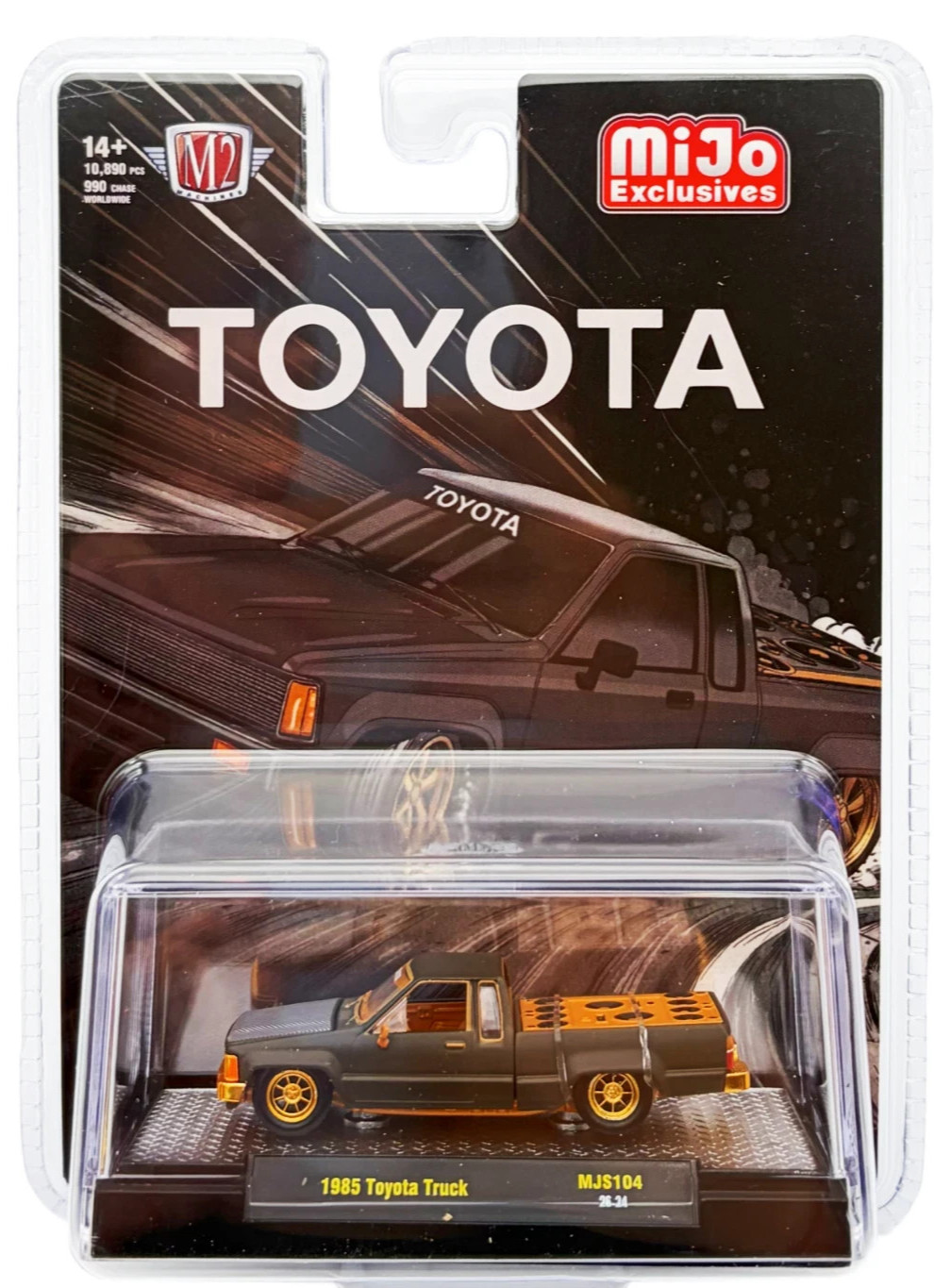 CHASE  M2 Machines 1:64 1985 Toyota Pickup Truck Slammed Custom – Matte Grey