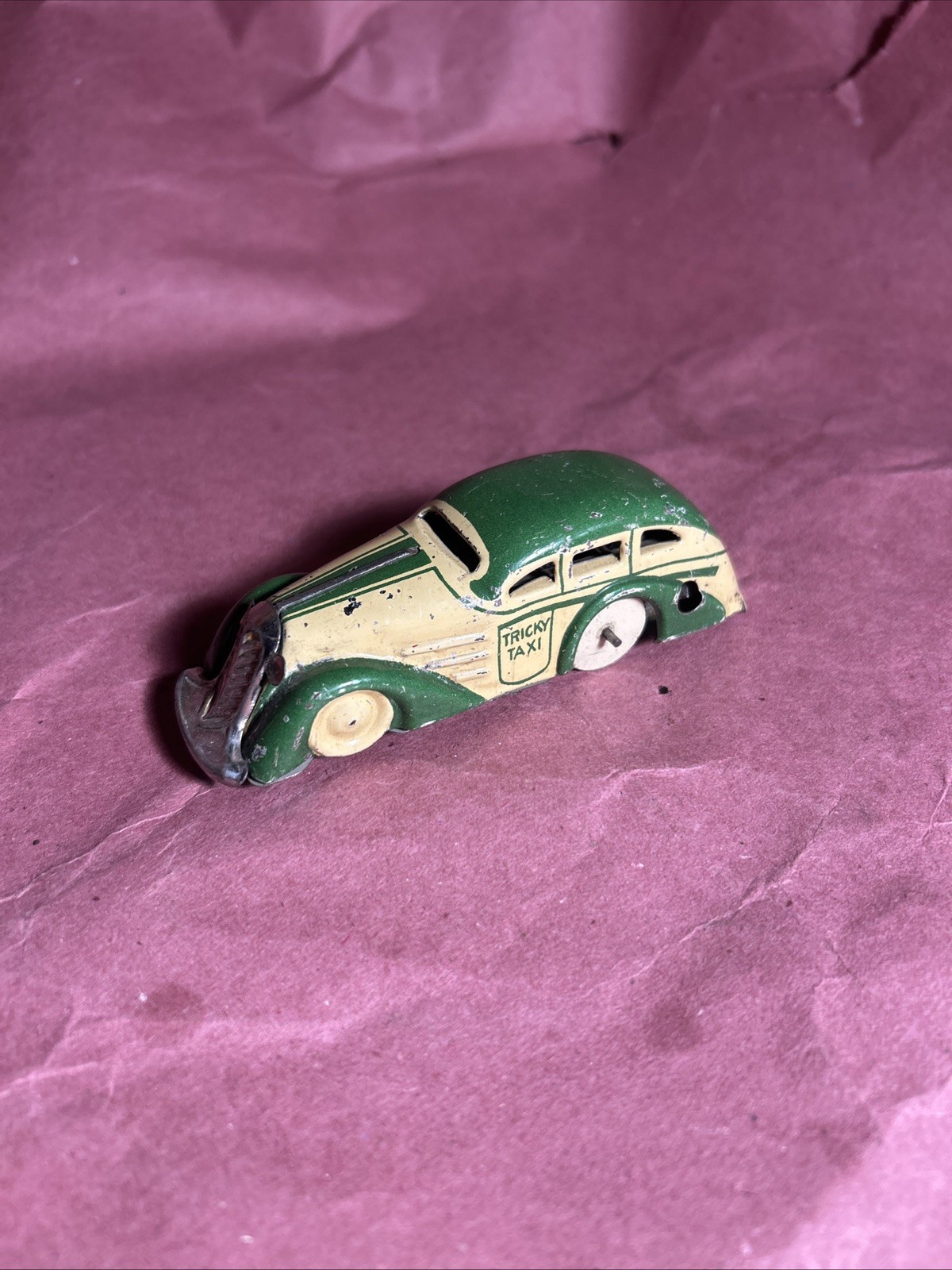 Vintage 1930s Marx Tin Litho Streamline Sedan Coin Bank Toy LM 0771 Tricky Taxi Vintage 1930s Marx Tin Litho Streamline Sedan Coin Bank Toy LM 0771 Tricky Taxi