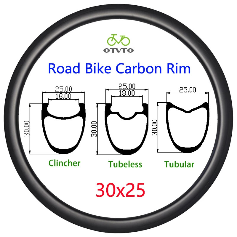 700C Carbon Road Bicycle Rim Disc and V-brake 24-32H Tubeless Clincher Wheel Rim