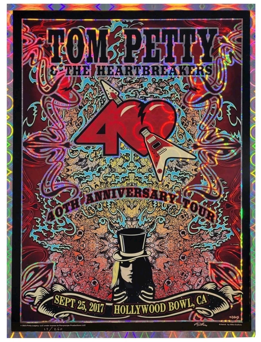 Tom Petty & The Heartbreakers LAST CONCERT Poster Hollywood Bowl CA Sept 25 2017