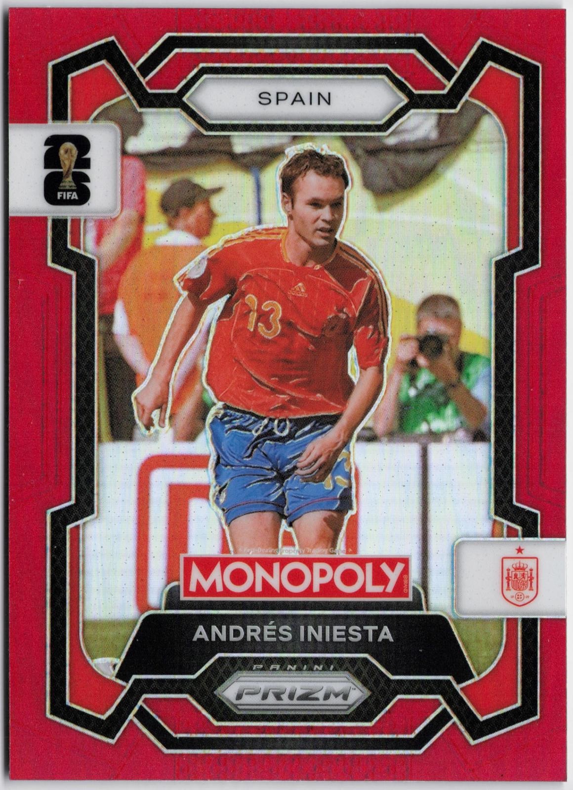 2026 Panini Prizm Monopoly FIFA World Cup #43 Andrés Iniesta Red Prizm