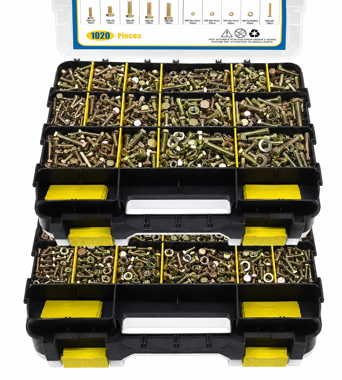 1024 Pcs Grade 8.8 Metric Bolt Assortment, M4 M5 M6 M8 Heavy Duty Nuts Kit