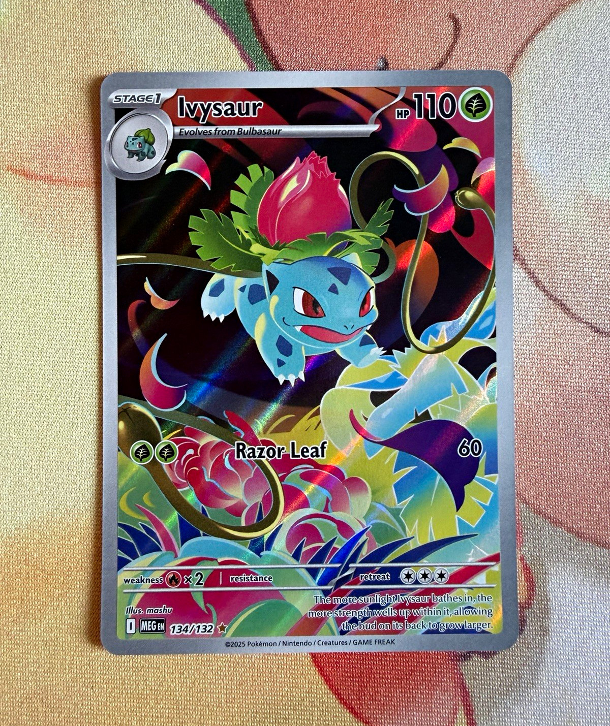 Pokémon TCG Ivysaur Full Art 134/132 Me01 Mega Evolution Holo Illus Rare