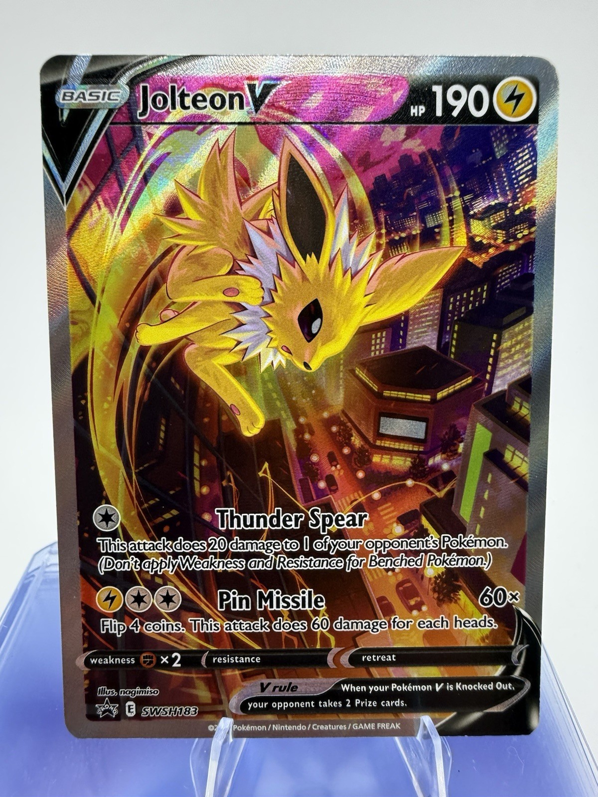 Jolteon V - SWSH183 Black Star Promo Alternate Art Pokemon - NM Jolteon V - SWSH183 Black Star Promo Alternate Art Pokemon - NM