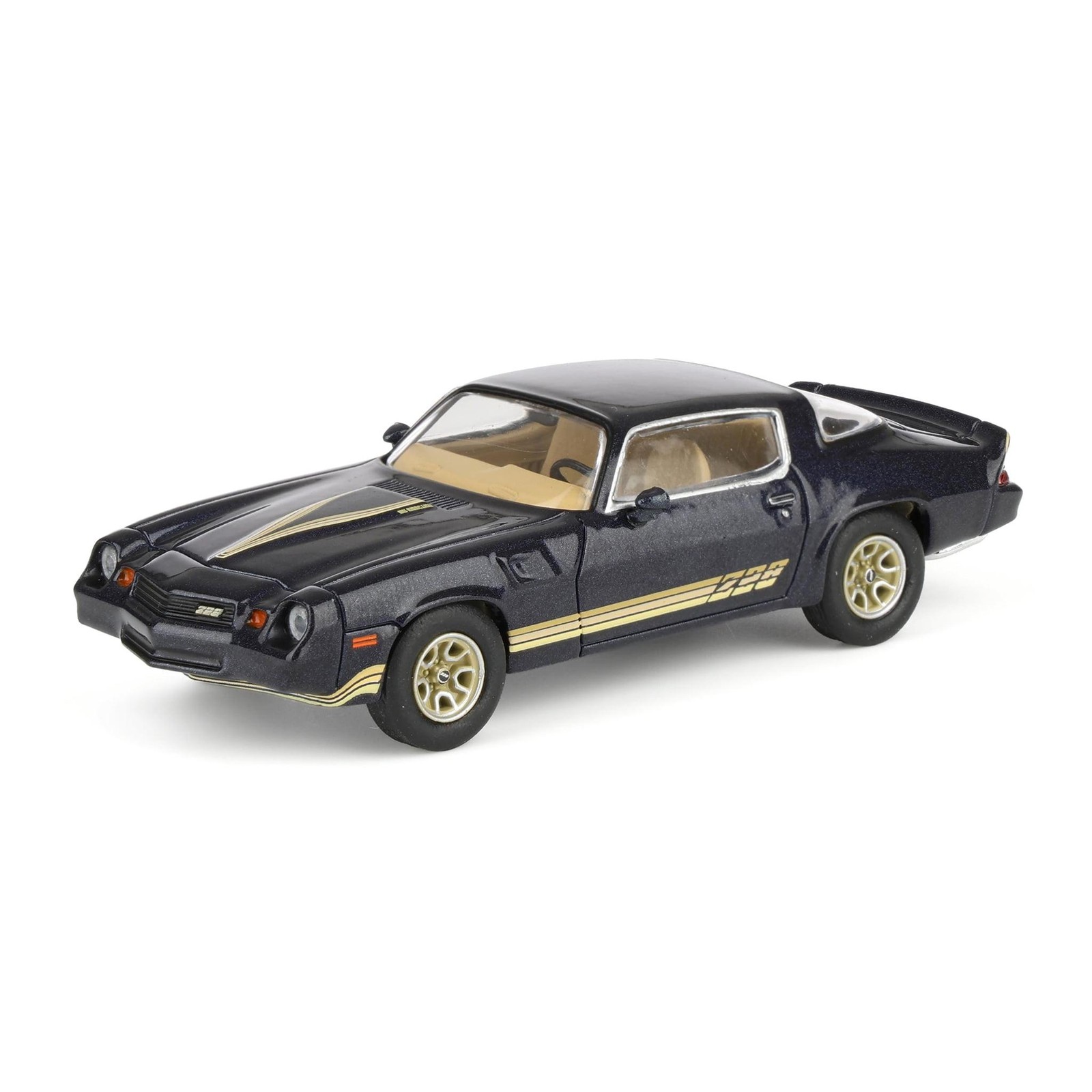 1/64 1981 Chevrolet Camaro Z28 Dark Blue Metallic with Gold Striping by IXO Amer