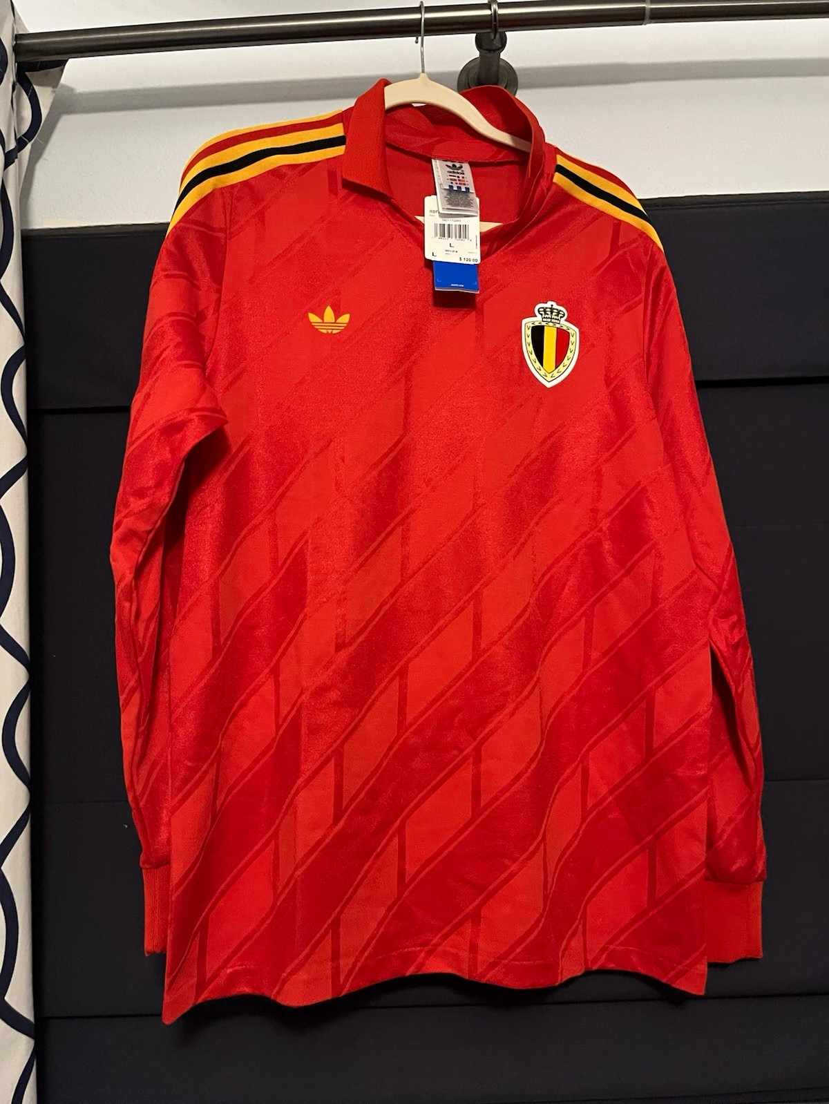 adidas Belgium National Team 1986 l/s RBFA H JSY Soccer Jersey Red Size L adidas Belgium National Team 1986 l/s RBFA H JSY Soccer Jersey Red Size L