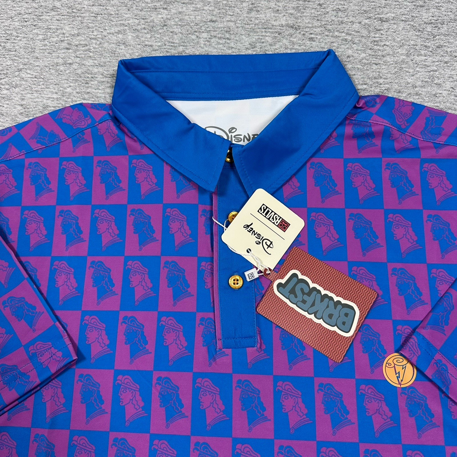 RSVLTS Breakfast Balls x Disney Hercules Polo Shirt Mens XL Wonder Boy Golf NEW