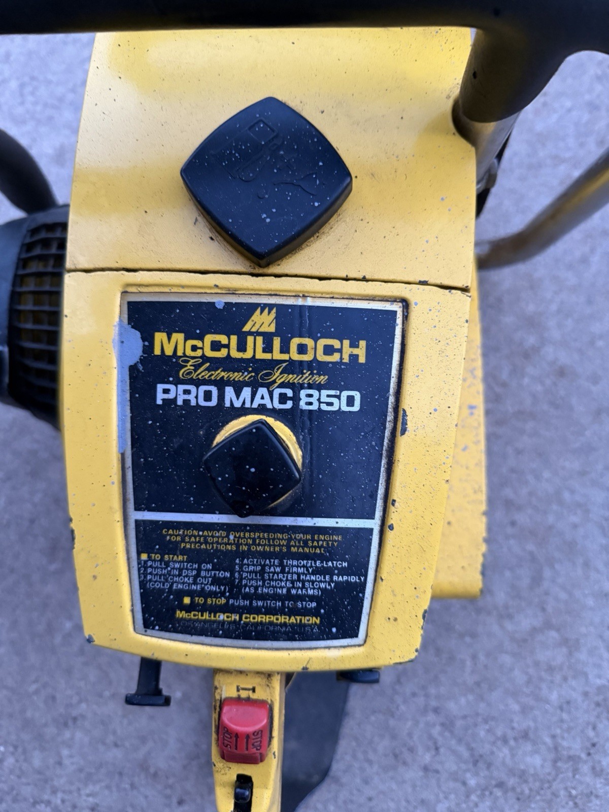McCulloch Pro Mac 850 chainsaw Bar And Chain Runs Idles Cuts Great Compresion B0