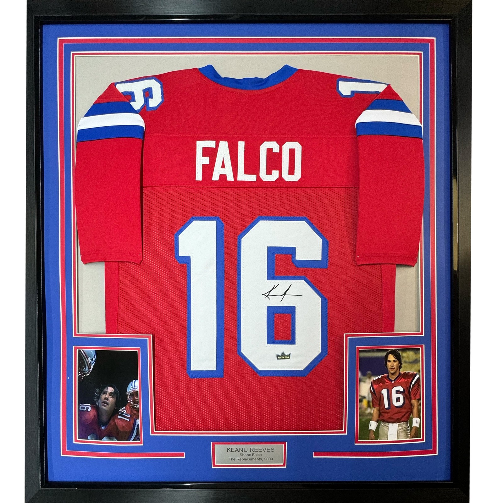 Framed Facsimile Autographed Keanu Reeves Shane Falco 35x39 Red Jersey Framed Facsimile Autographed Keanu Reeves Shane Falco 35x39 Red Jersey