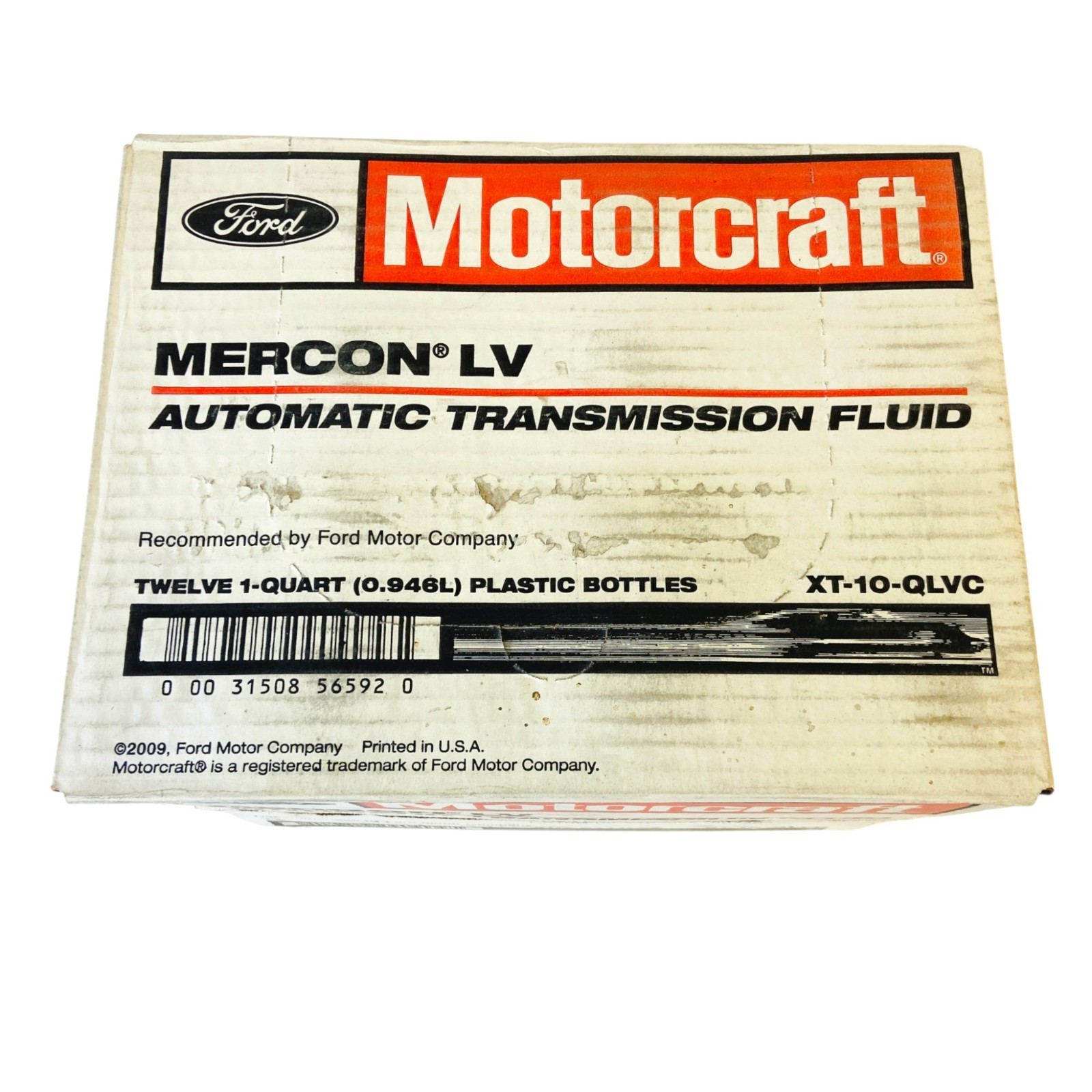 Motorcraft MERCON LV Automatic Transmission Fluid XT-10-QLVC - 12 Quart Case
