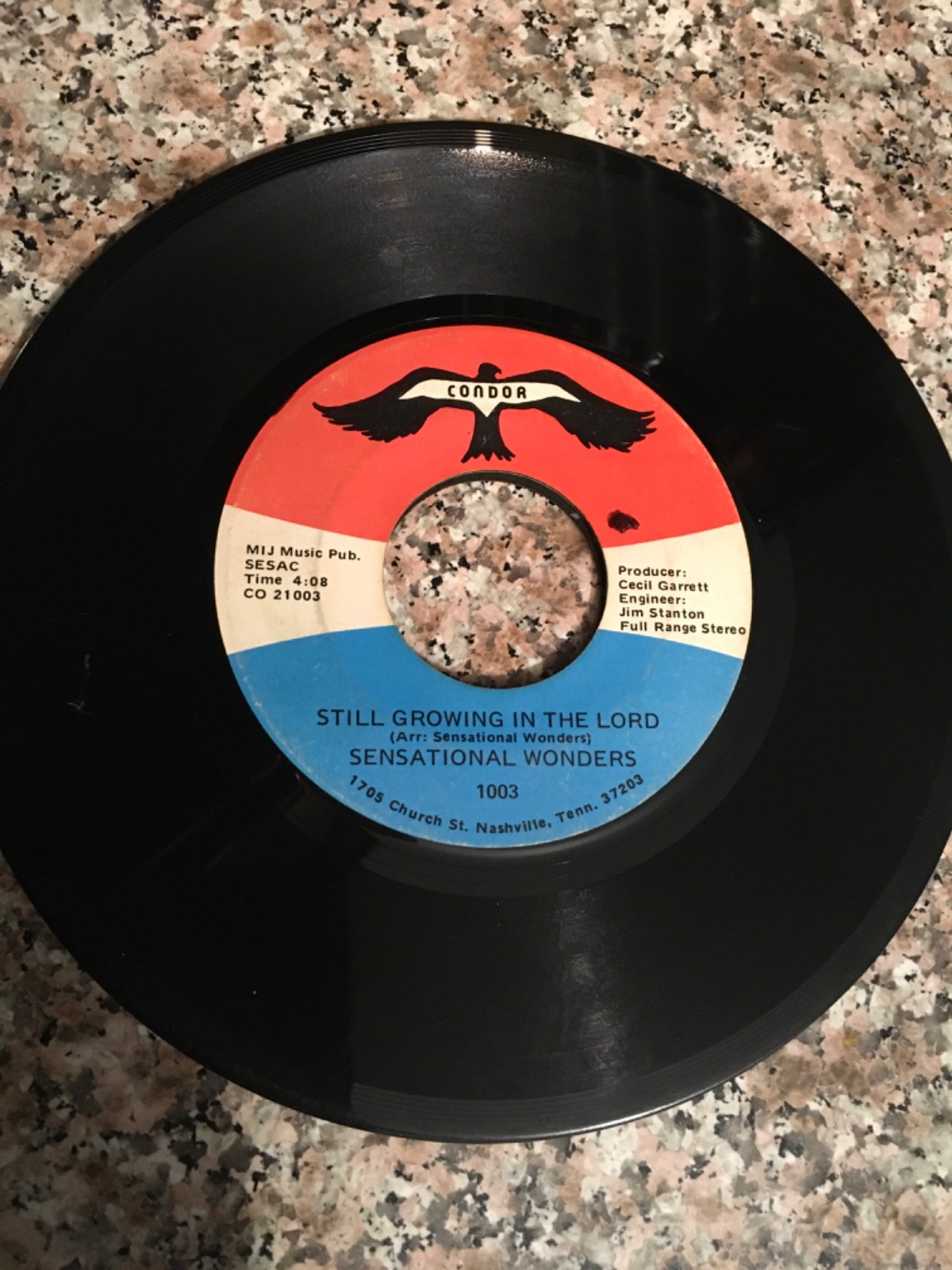 Rare Gospel Soul 45 - Sensational Wonders - Still Growing In the Lord VG+ Rare Gospel Soul 45 - Sensational Wonders - Still Growing In the Lord VG+