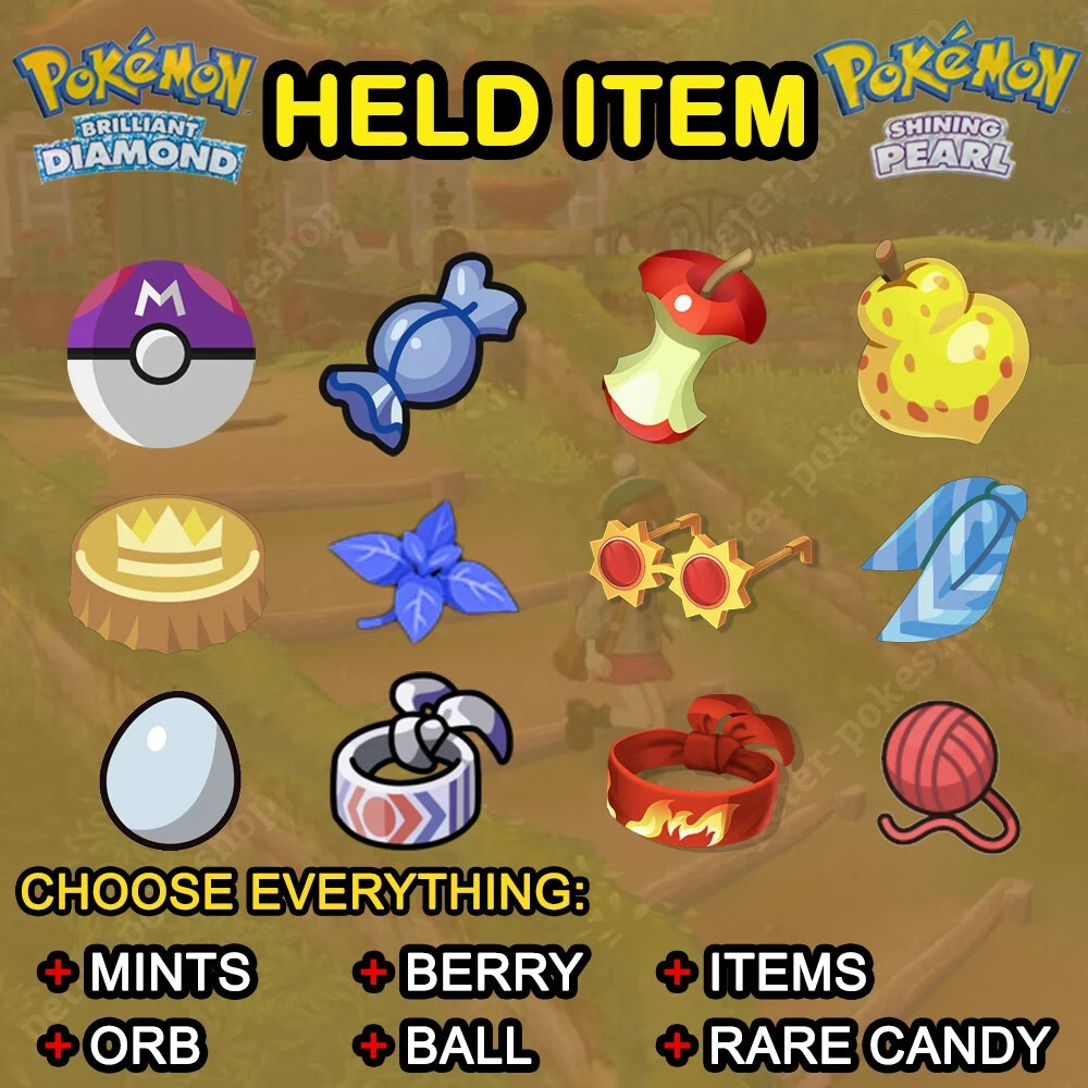 ✨ All Held Item✨ Pokemon Brilliant Diamond Shining Pearl BDSP 6IV - Master Ball ✨ All Held Item✨ Pokemon Brilliant Diamond Shining Pearl BDSP 6IV - Master Ball