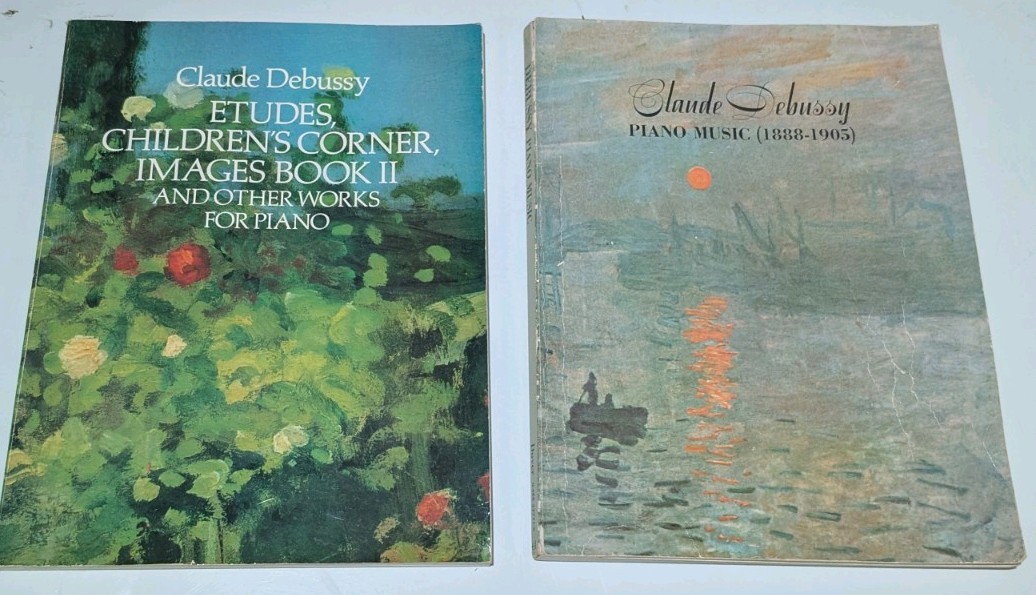Lot of 2 Claude Debussy Piano Sheet Music Books Dover Edition Etudes 1888-1905