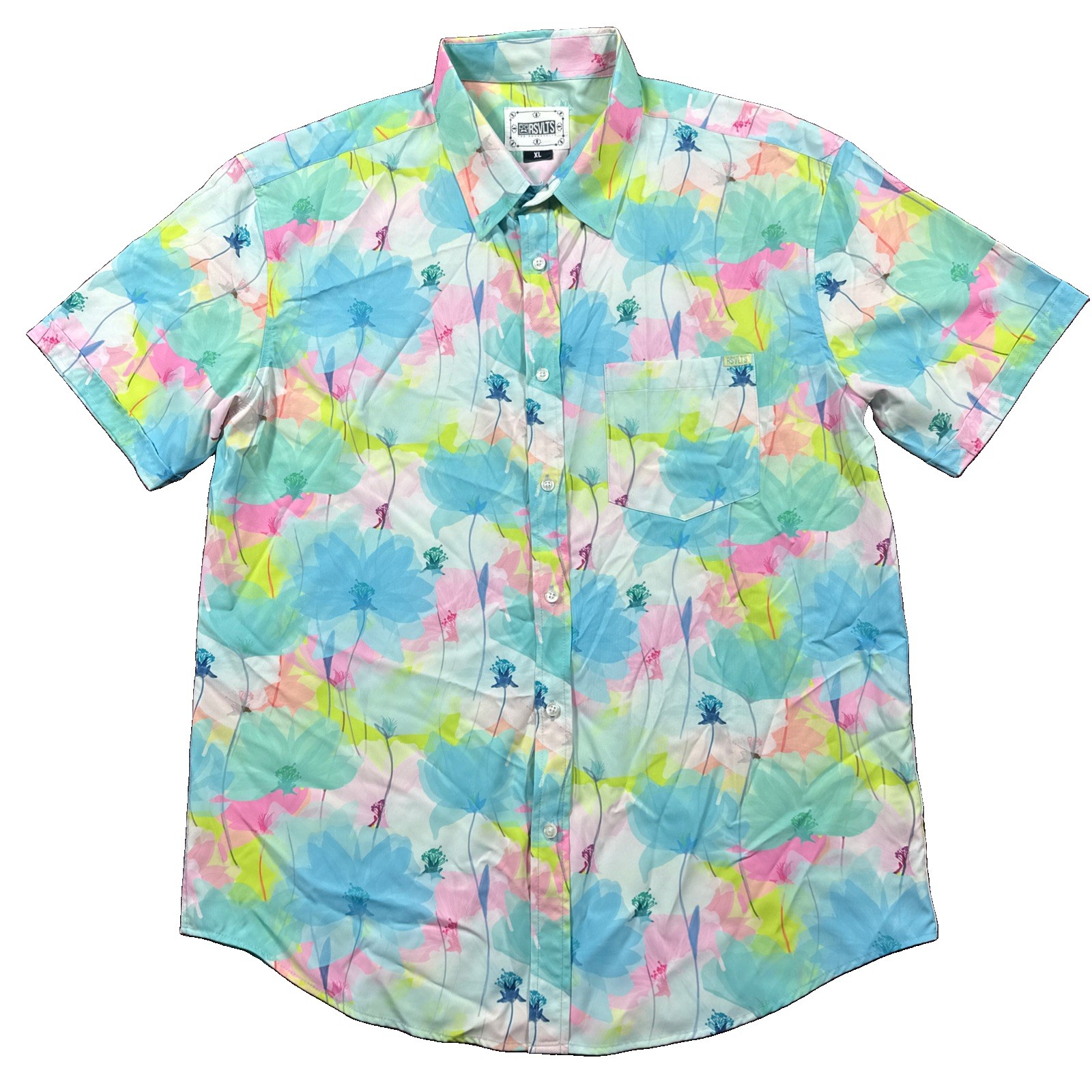 RSVLTS Floral KUNUFLEX Short Sleeve Button Down Shirt Mens XL Dare Mighty Things RSVLTS Floral KUNUFLEX Short Sleeve Button Down Shirt Mens XL Dare Mighty Things