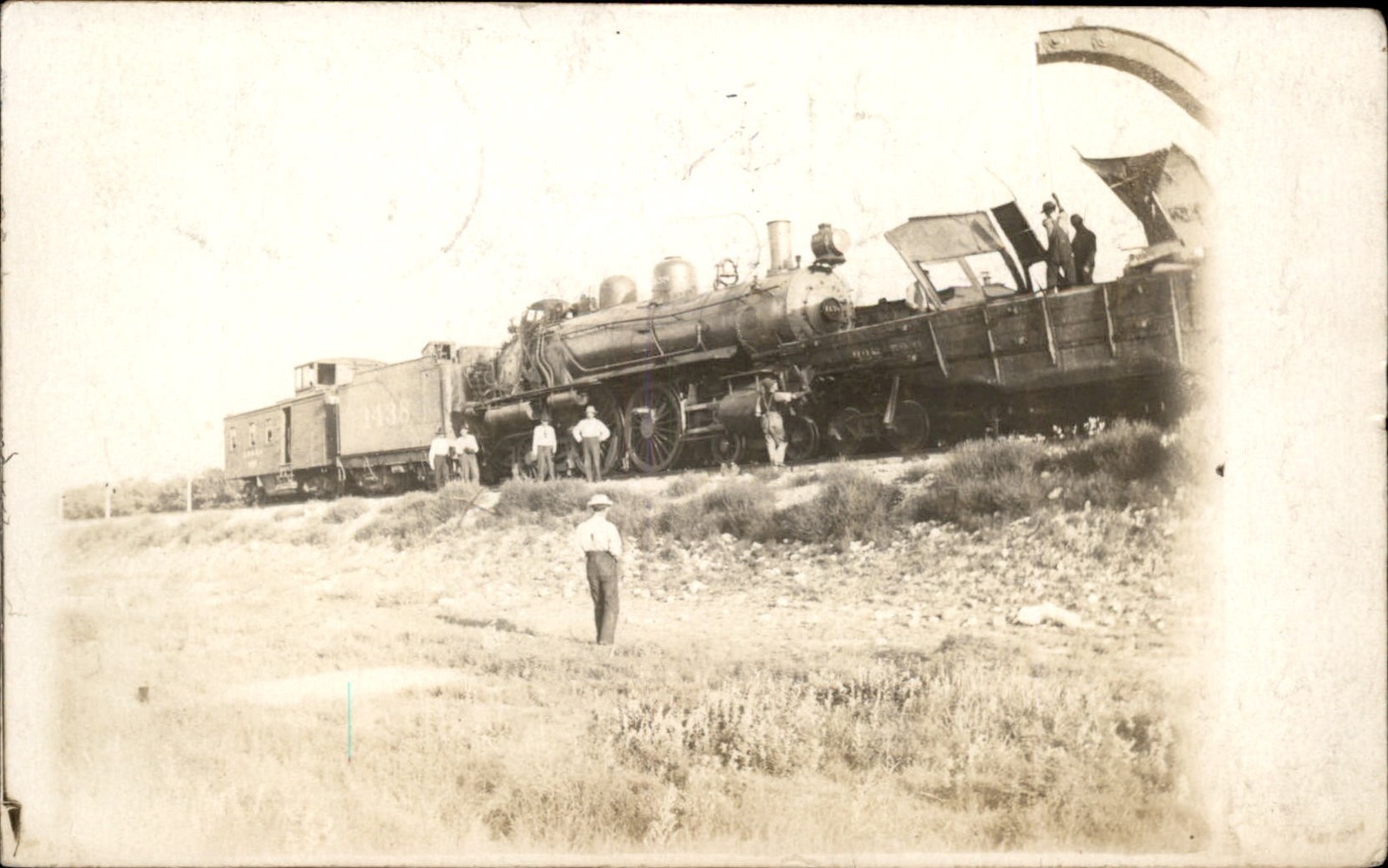Welling KS Postmark Train Wreck c1900s-10s Real Photo Vintage Postcard bhn Welling KS Postmark Train Wreck c1900s-10s Real Photo Vintage Postcard bhn
