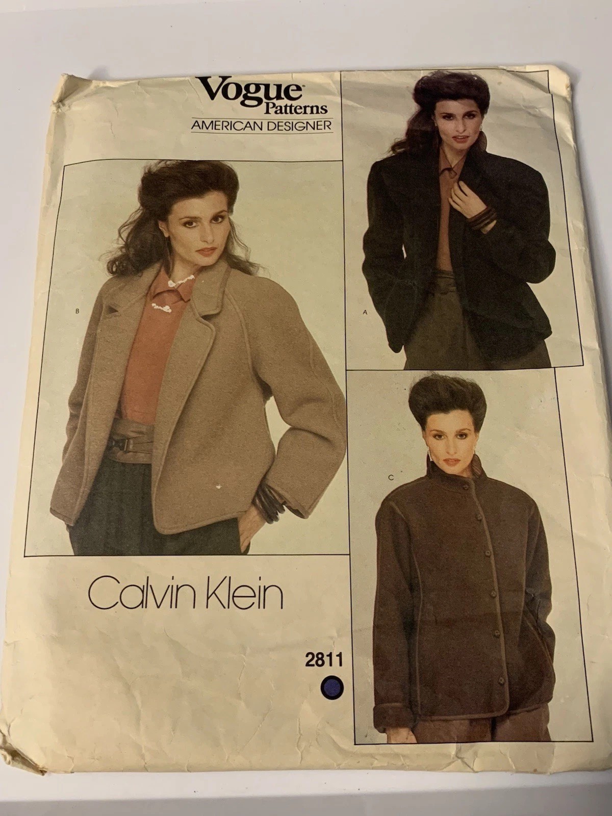 Vintage Calvin Klein for Vogue Jacket Pattern #2811 Size 16 UNCUT