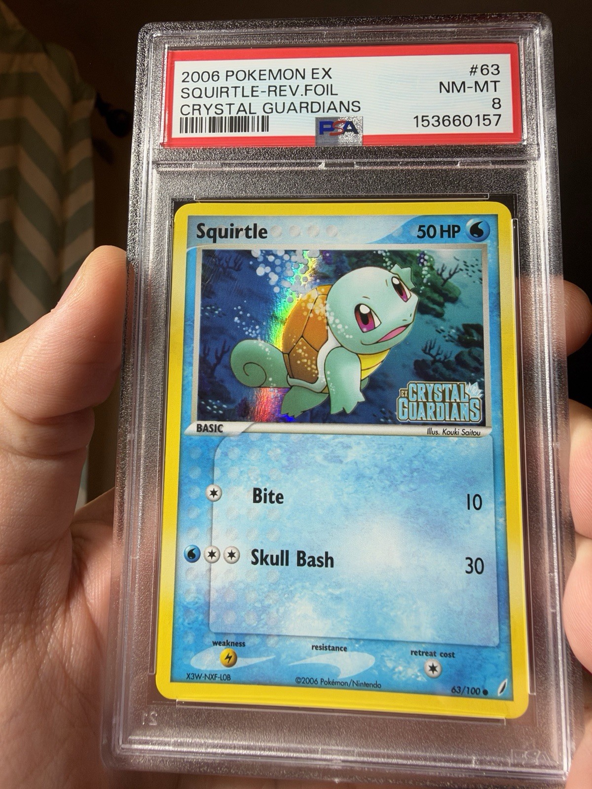 2006 Pokemon Ex Squirtle #63 Crystal Guardians Psa 8 2006 Pokemon Ex Squirtle #63 Crystal Guardians Psa 8
