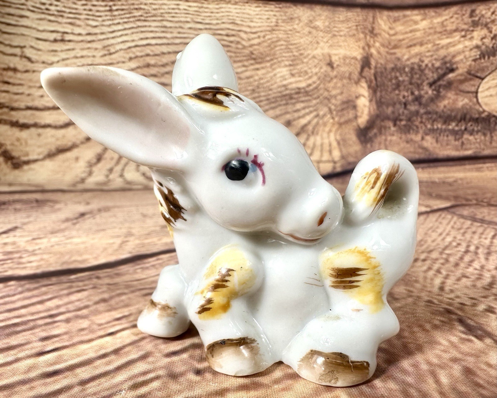 Vintage Playful White & Brown Donkey Ceramic Porcelain Figurine Japan 2-1/2” Vintage Playful White & Brown Donkey Ceramic Porcelain Figurine Japan 2-1/2”