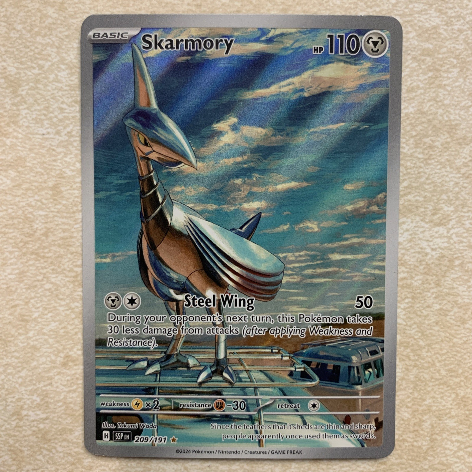 Pokemon TCG Skarmory - 209/191 - Illustration Rare Lightly Played Surging Sparks