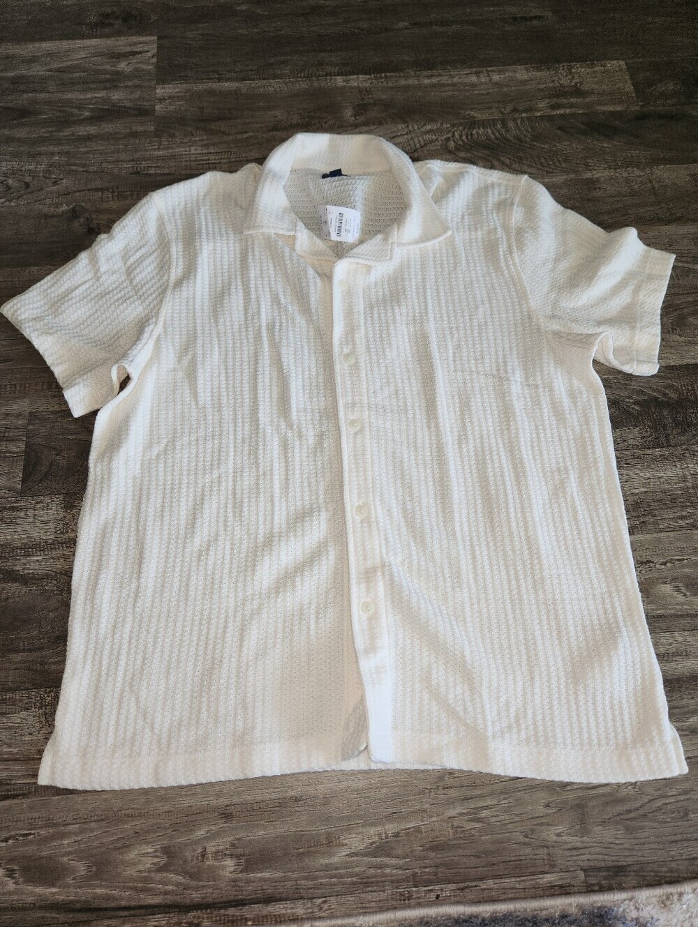 J.Crew Factory Men\'s Short-Sleeve Textured Camp Shirt