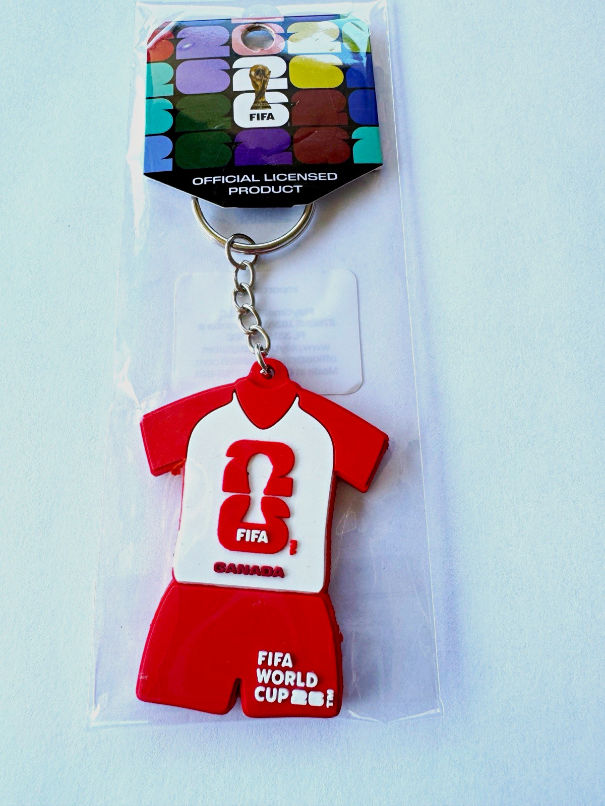 Canada FIFA World Cup 2026 Soccer Jersey Keychain Red/White Officially Licensed