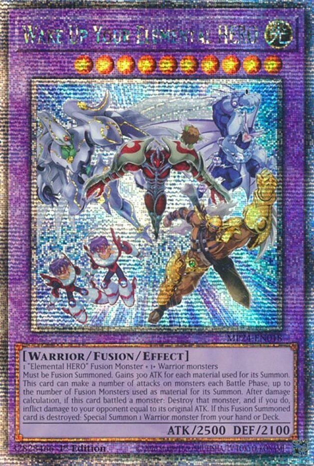 Wake Up Your Elemental HERO - MP24-EN018 - Quarter Century Secret Rare - 1st Edi Wake Up Your Elemental HERO - MP24-EN018 - Quarter Century Secret Rare - 1st Edi