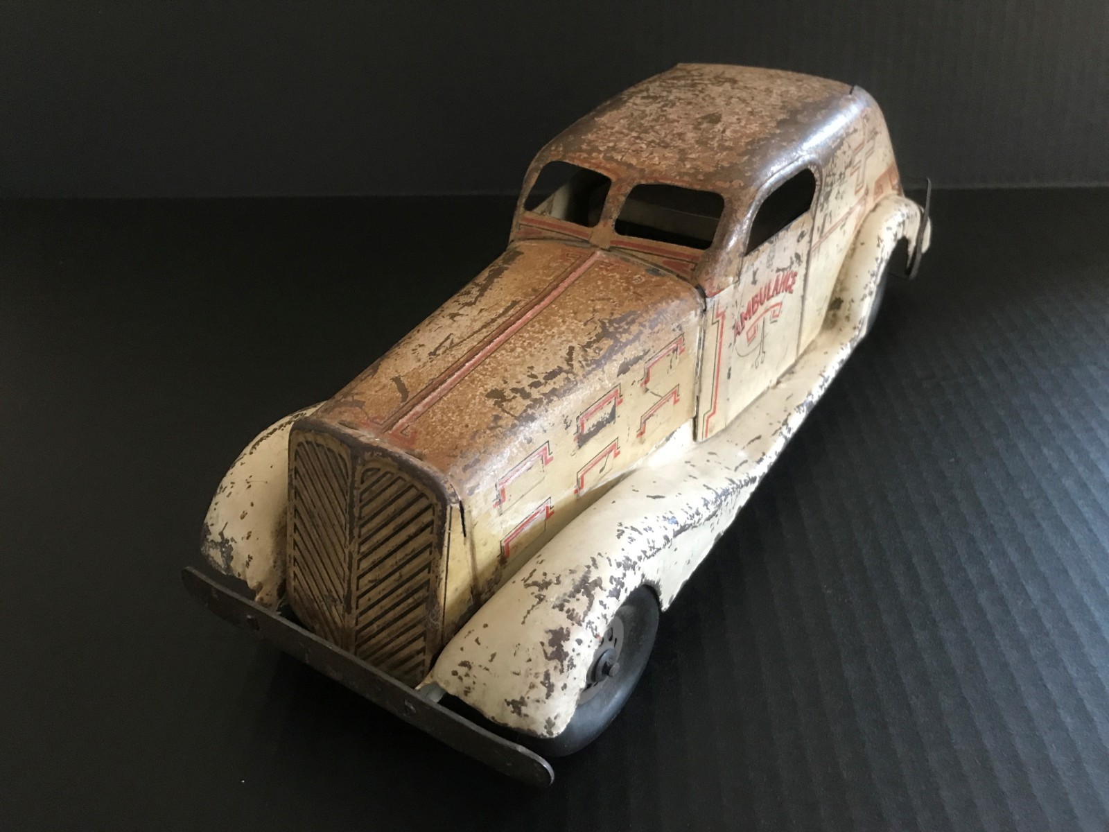 MARX 1930\'s Pressed Steel Ambulance Sedan Delivery Wind-Up, Restoration/Display