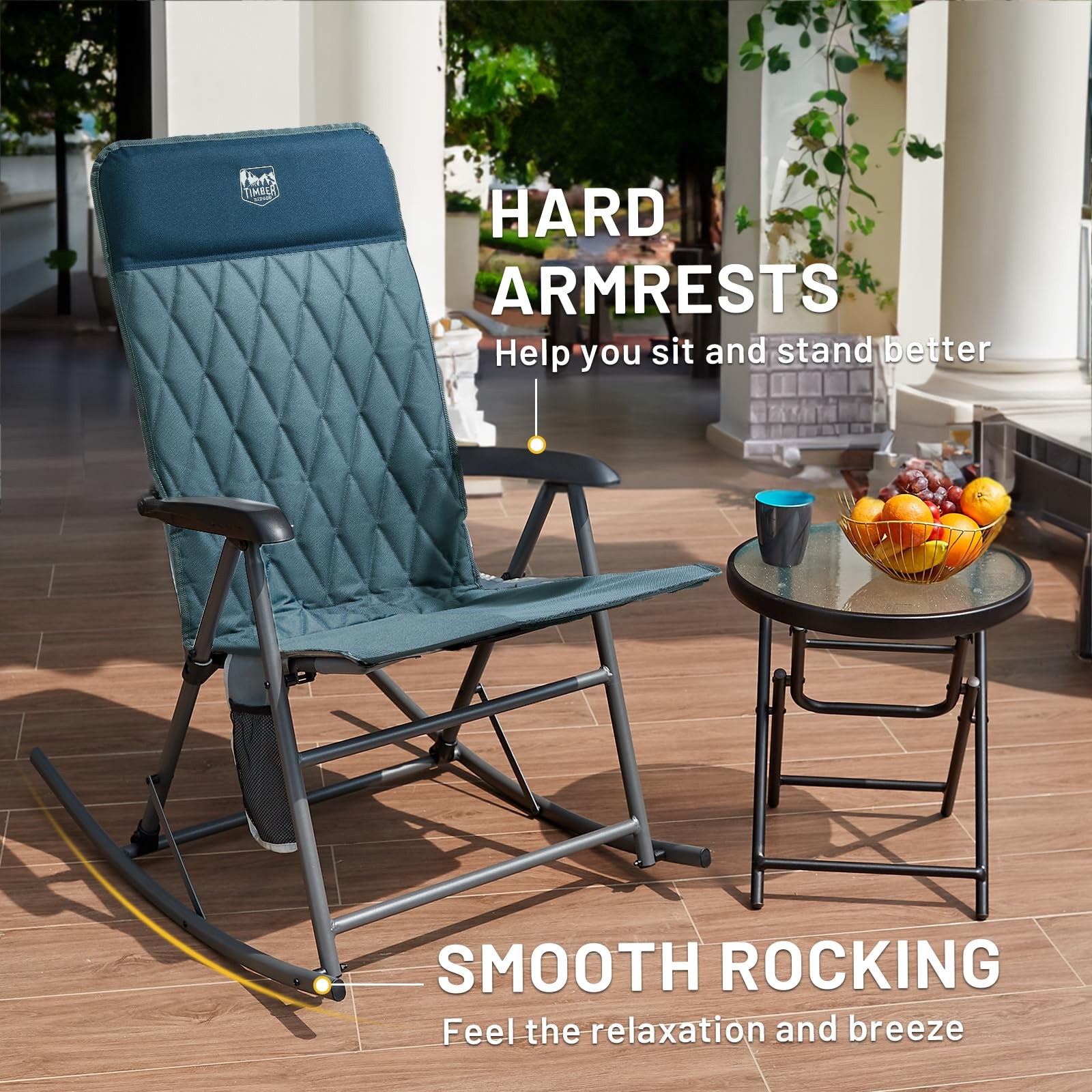 Timber Ridge 3-Level Adjustable Rocking Camping Chair, Ergonomic Padded High ... Timber Ridge 3-Level Adjustable Rocking Camping Chair, Ergonomic Padded High ...