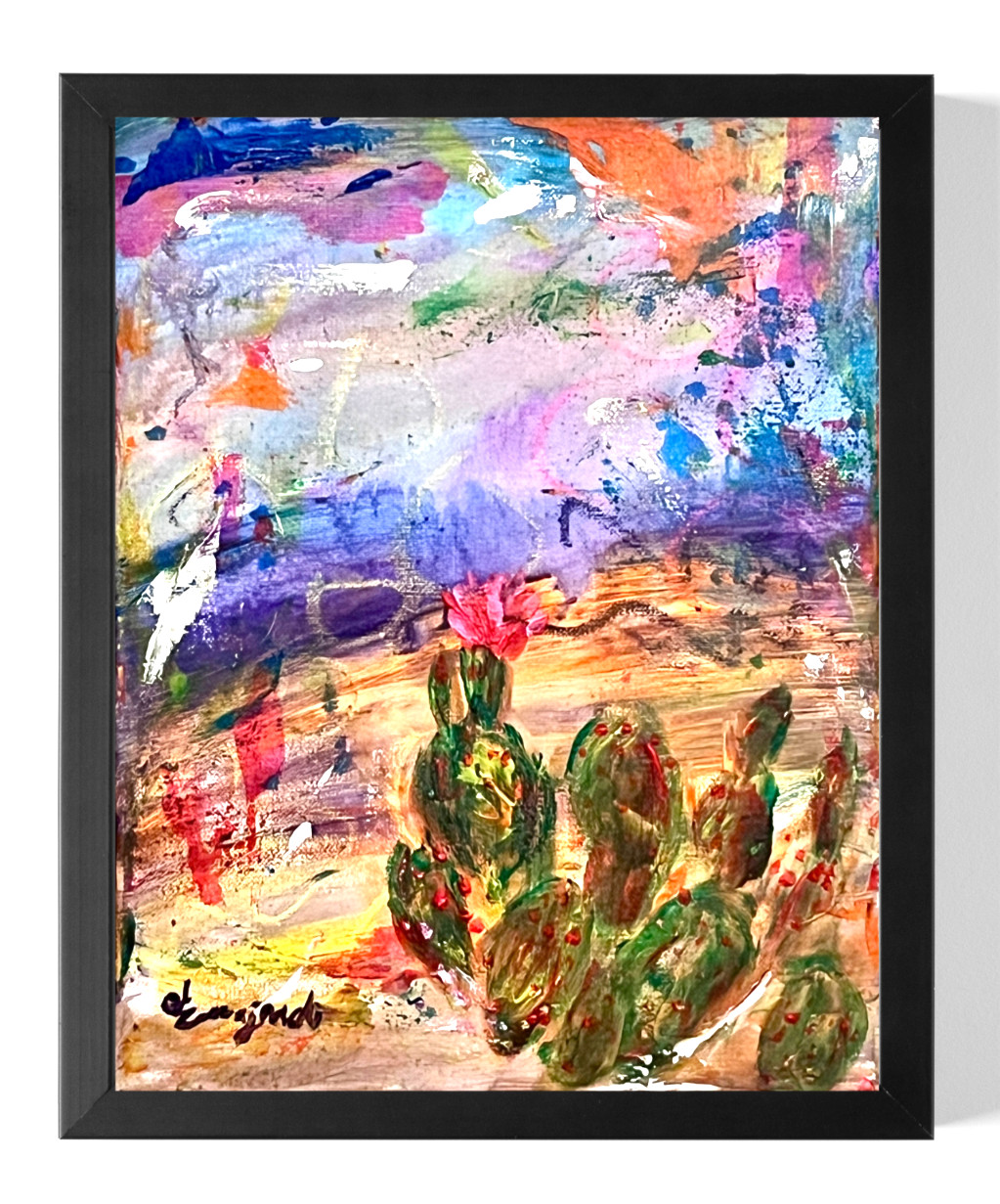 Guajardo Art: Cactus Dreams 14X11 Canvas Neon UV Reactive Home Decor
