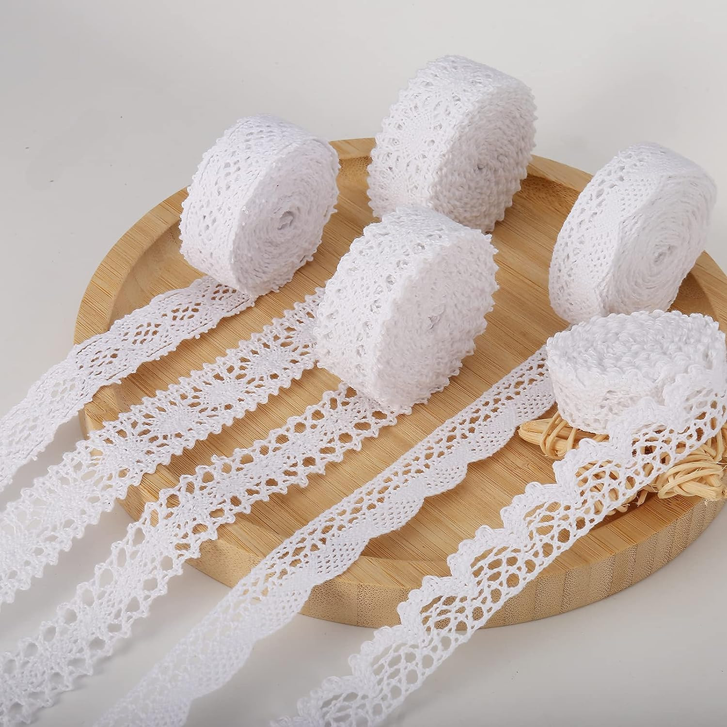 32.8 Yards White Sewing Lace Ribbon Cotton Lace Trim White Vintage Decorative 32.8 Yards White Sewing Lace Ribbon Cotton Lace Trim White Vintage Decorative