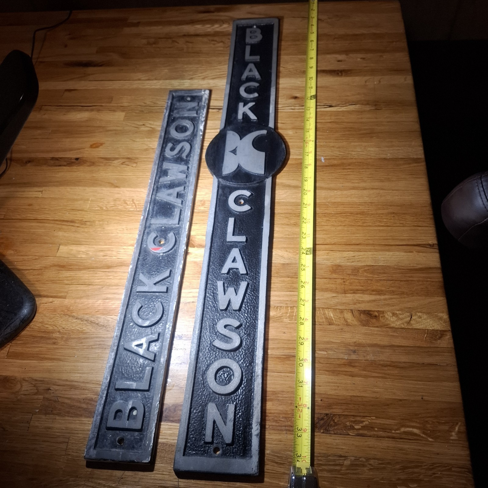Vintage Black Clawson Cast metal signs Lot Of 2 1960s Large Advertisements