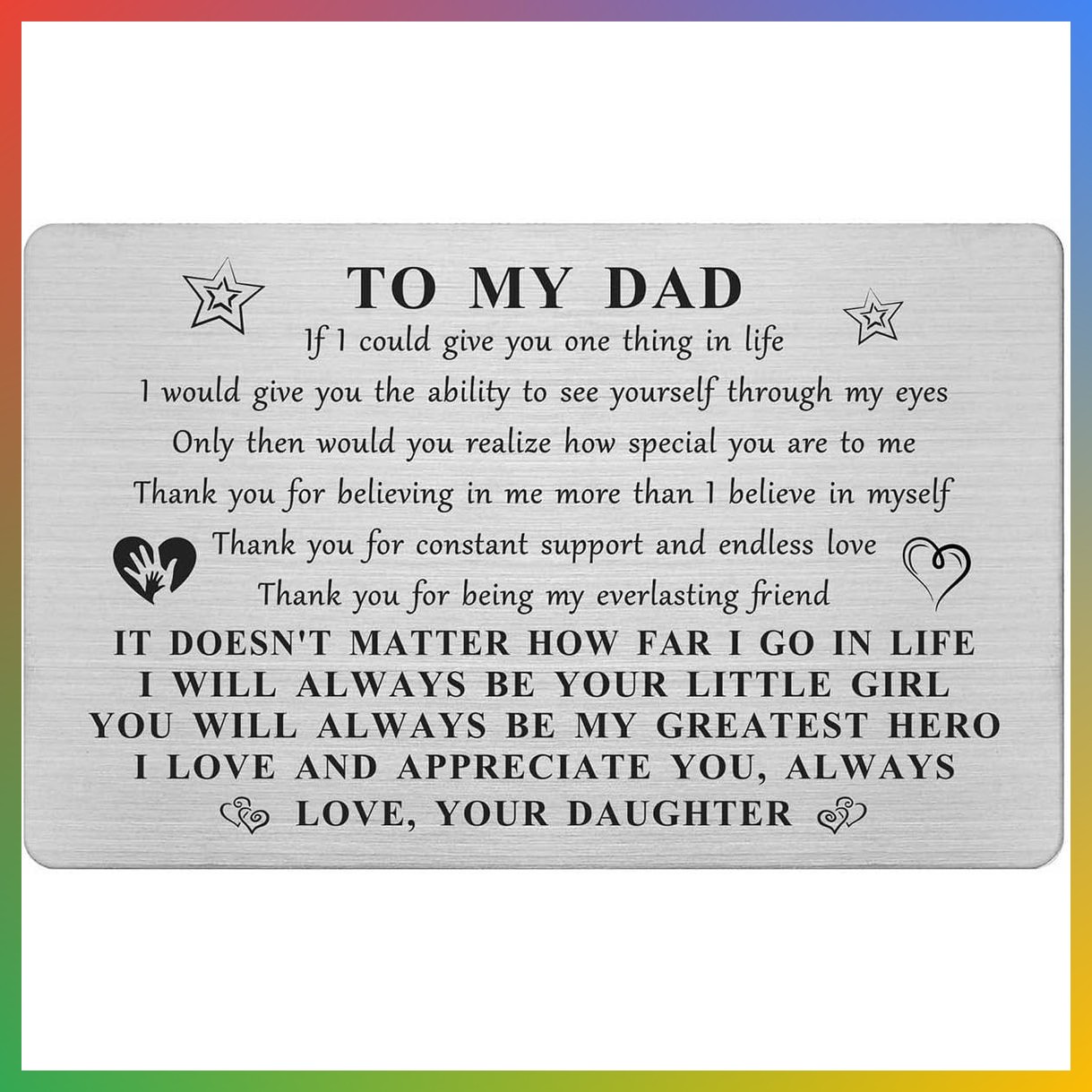 Dad Gift Father Wallet Card Stainless Steel Metal Durable Birthday Christmas Pre Dad Gift Father Wallet Card Stainless Steel Metal Durable Birthday Christmas Pre