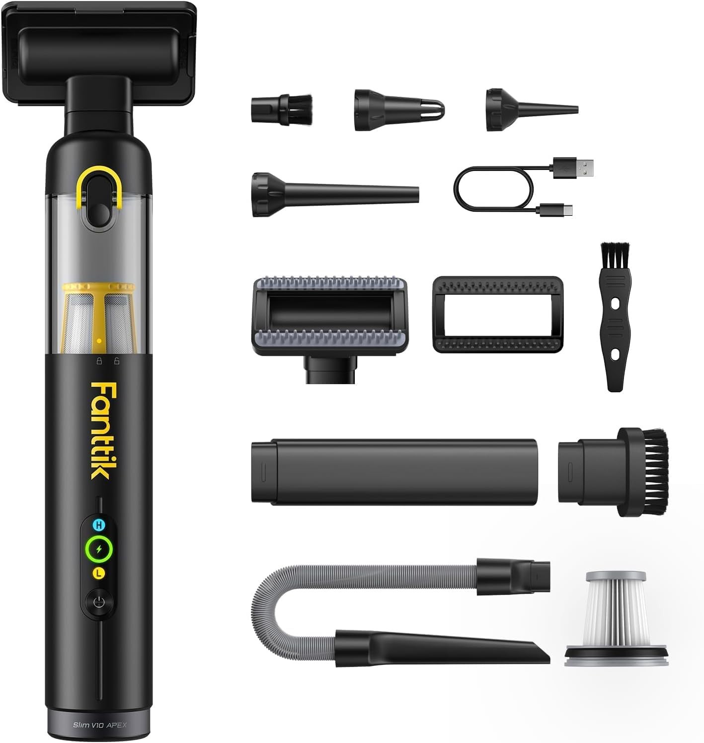Fanttik Slim V10 APEX Cordless Car Vacuum, 4-in-1 Portable Mini Handheld Vac, 19 Fanttik Slim V10 APEX Cordless Car Vacuum, 4-in-1 Portable Mini Handheld Vac, 19
