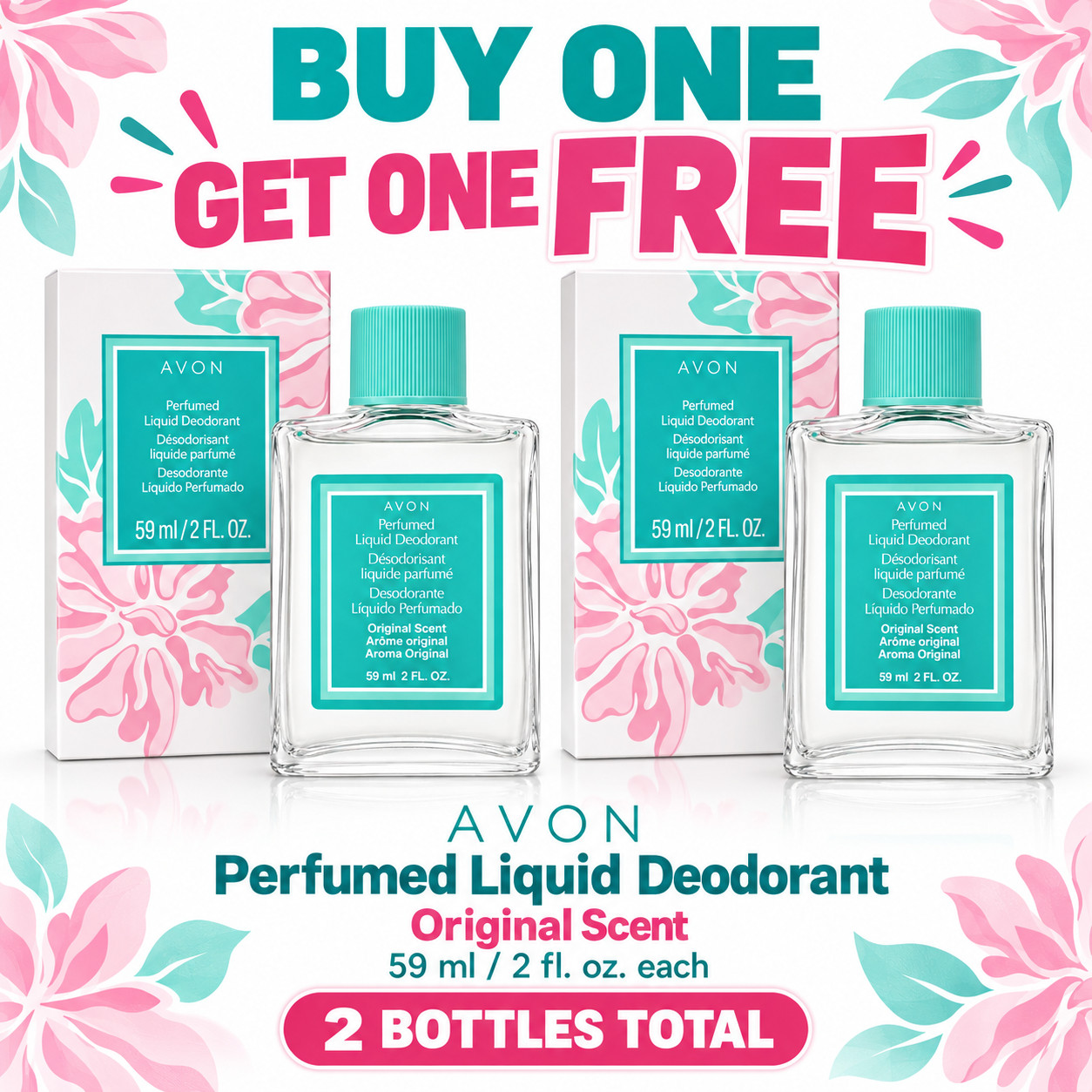 Buy one got one free Avon Perfumed Liquid Deodorant 2 oz 59ml