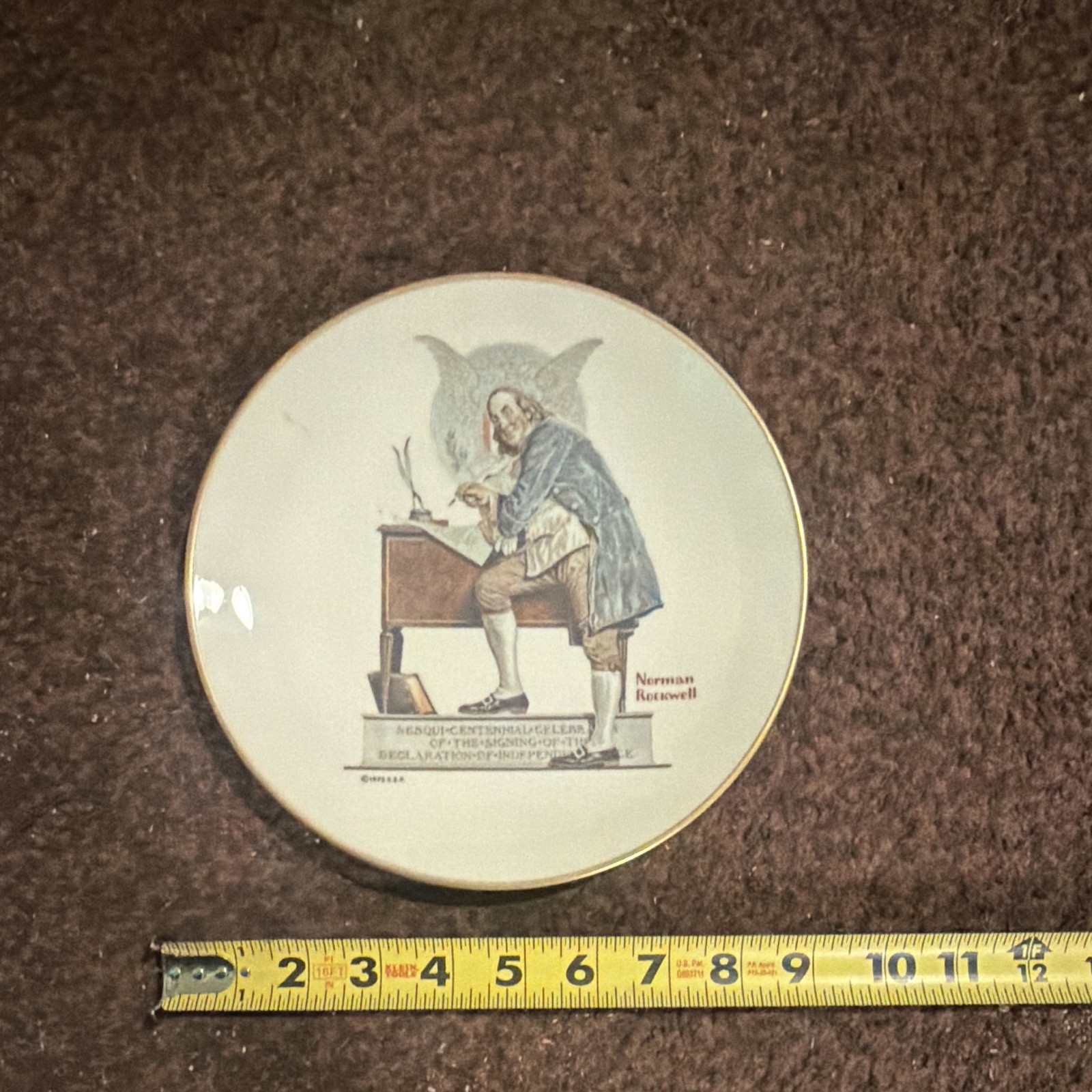 Vintage Norman Rockwell Limited Edition 1976 Bicentennial Porcelain Plate 4 in