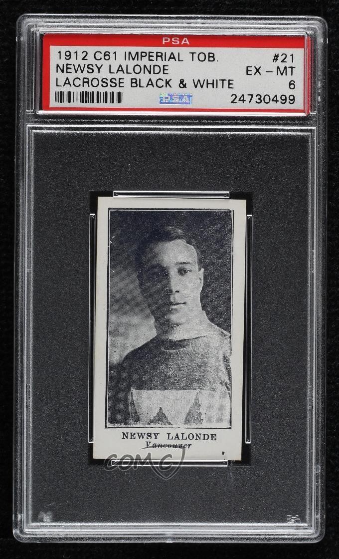 1912 Imperial Tobacco Lacrosse Series C61 Newsy Lalonde #21 PSA 6 HOF 0v3e