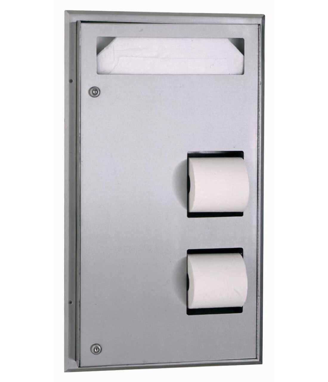 Bobrick B-347 Partition Mounted Seat-Cover Dispenser and Toilet Tissue Dispenser