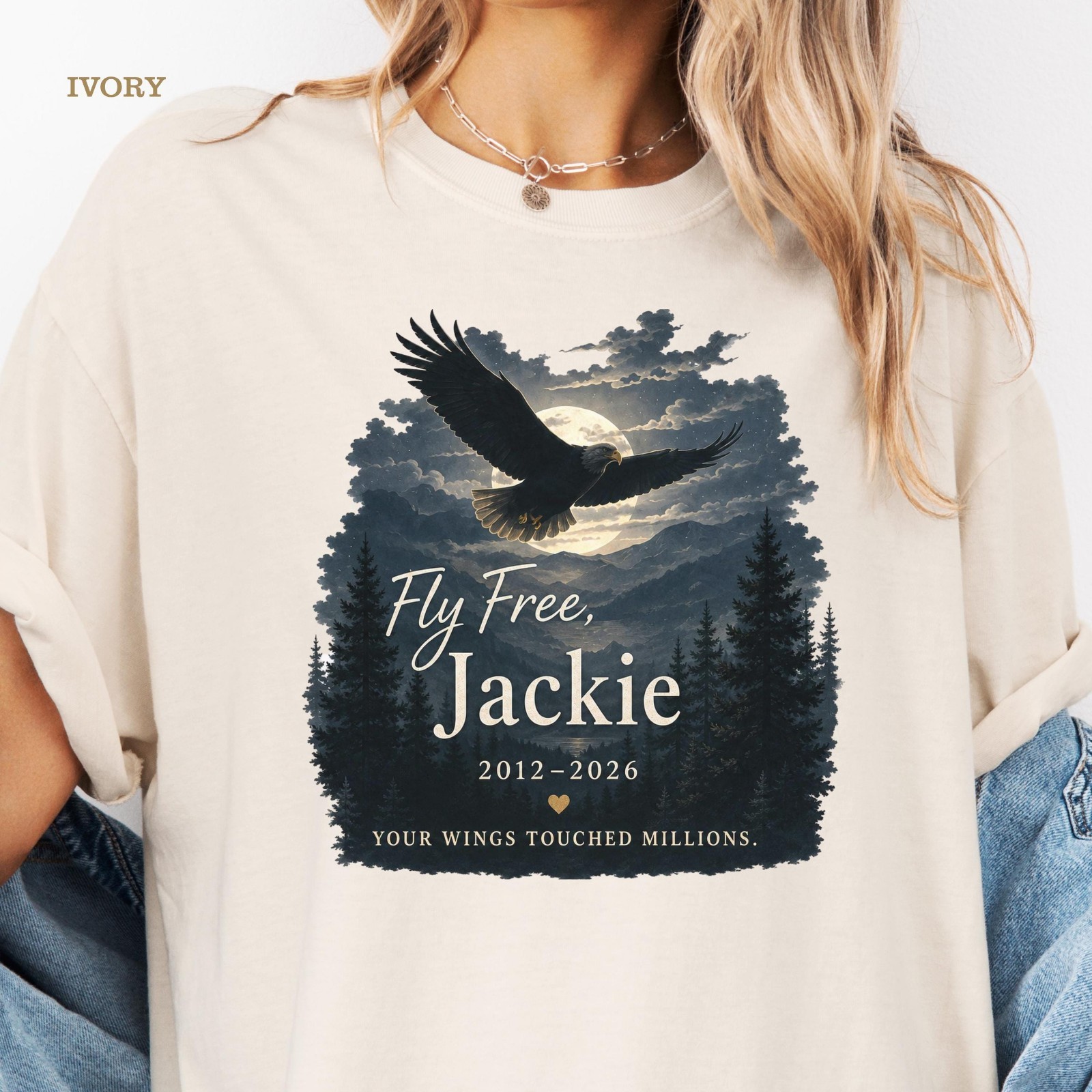 Jackie Bald Eagle Memorial Shirt, 2012-2026 Eagle Tribute Tee, Fly Free Jackie
