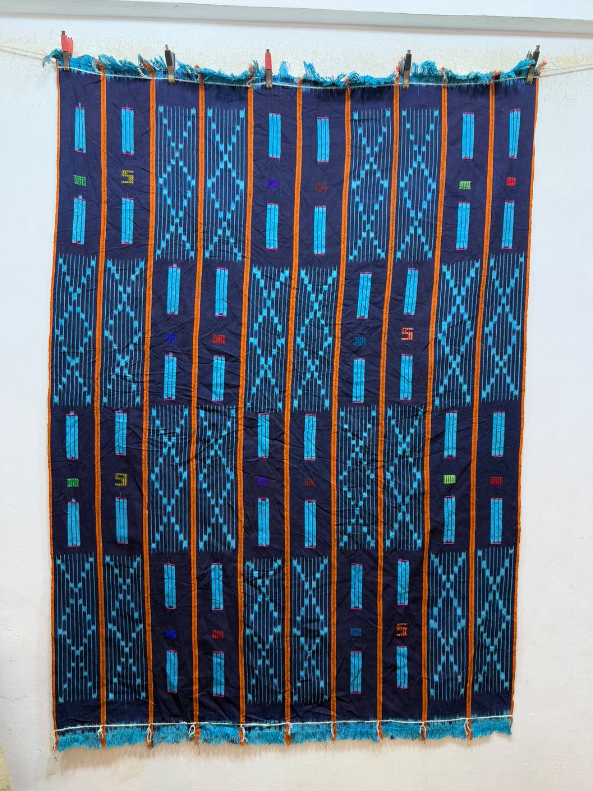 Vintage Fabulous African Baule Ikat Textile Cloth 150x110 Cm