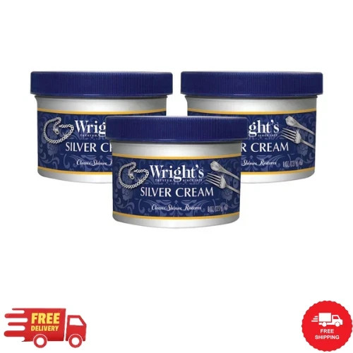Wright\'s Silver Cleaner and Polish Cream - 8 Oz 3 PACK Wright\'s Silver Cleaner and Polish Cream - 8 Oz 3 PACK