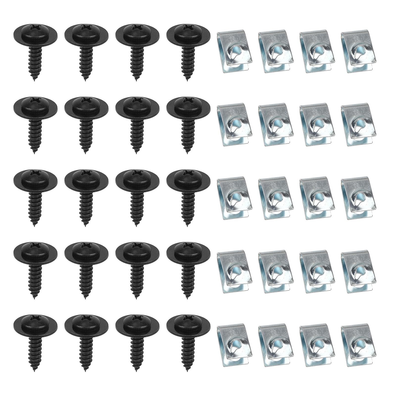 20pcs Fender Liner Screws & 20 U-Nuts Kit, OEM 90114-SE0-000 & 90308-SB2-013