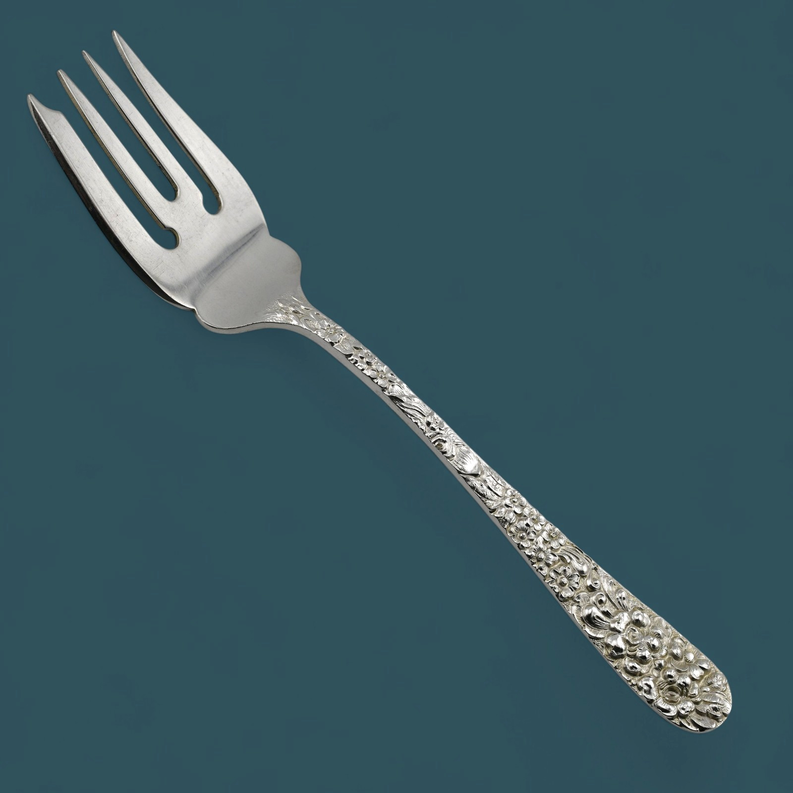 Sterling Silver Stieff Rose Salad Fork – 6\ Sterling Silver Stieff Rose Salad Fork – 6\