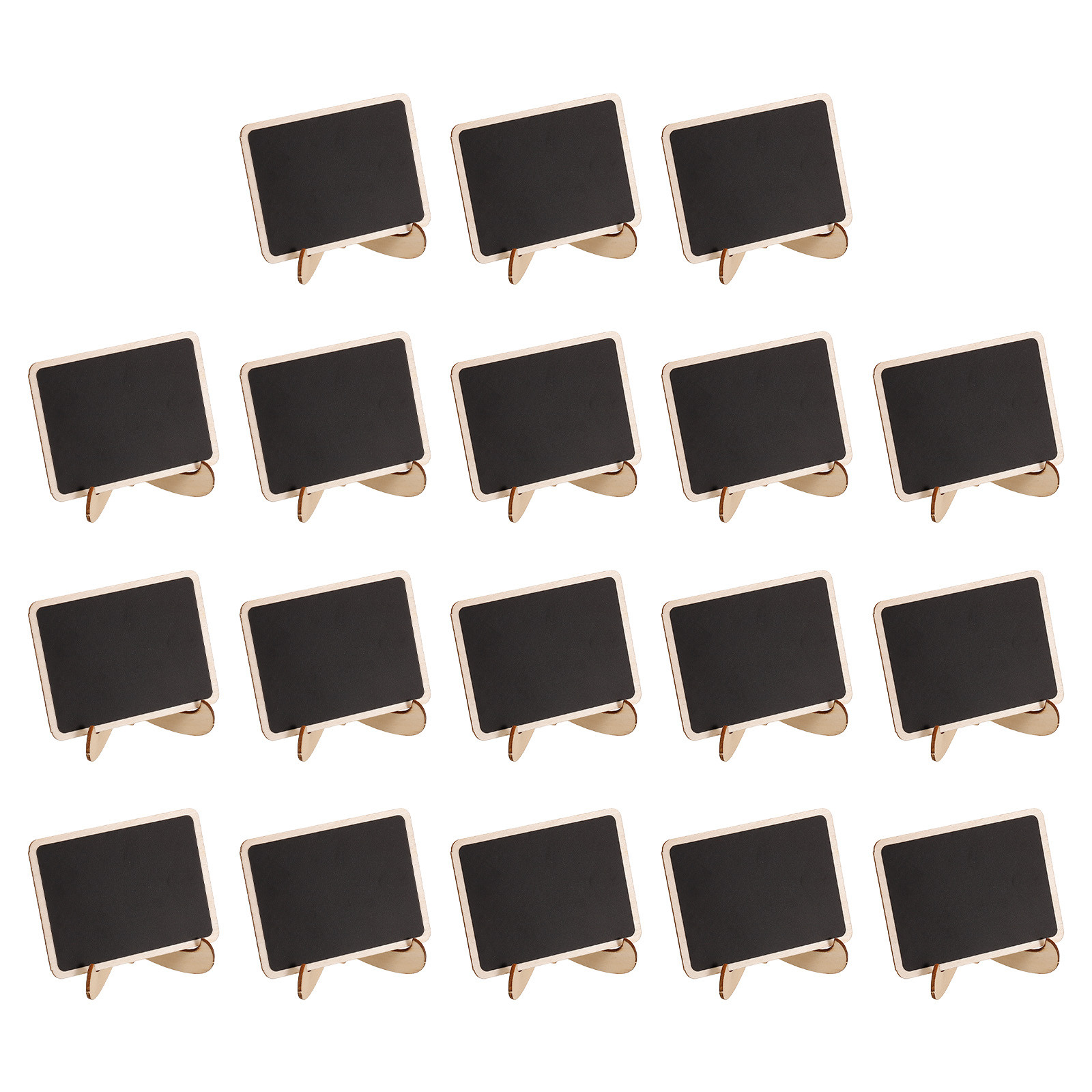 18pcs Mini Chalkboard Signs Small Blackboard Labels with Stand Wooden Square