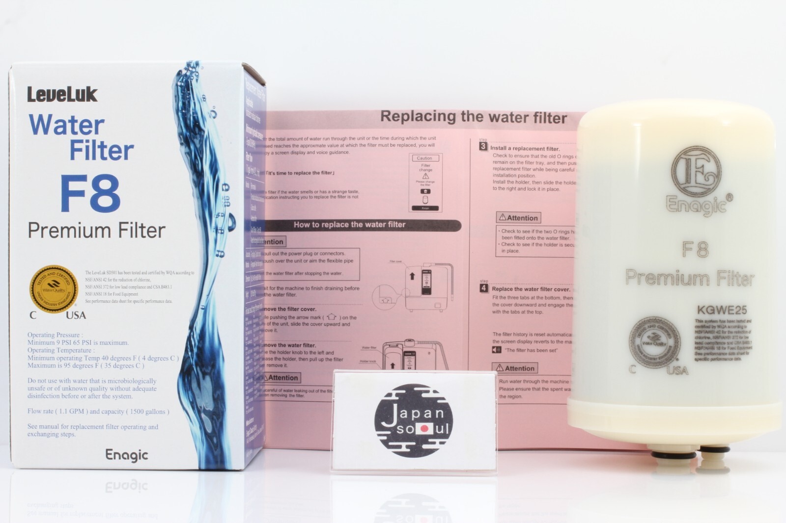 Leveluk F8 Filter for Kangen K8 Premium Water Ioniser Machine Enagic From JAPAN