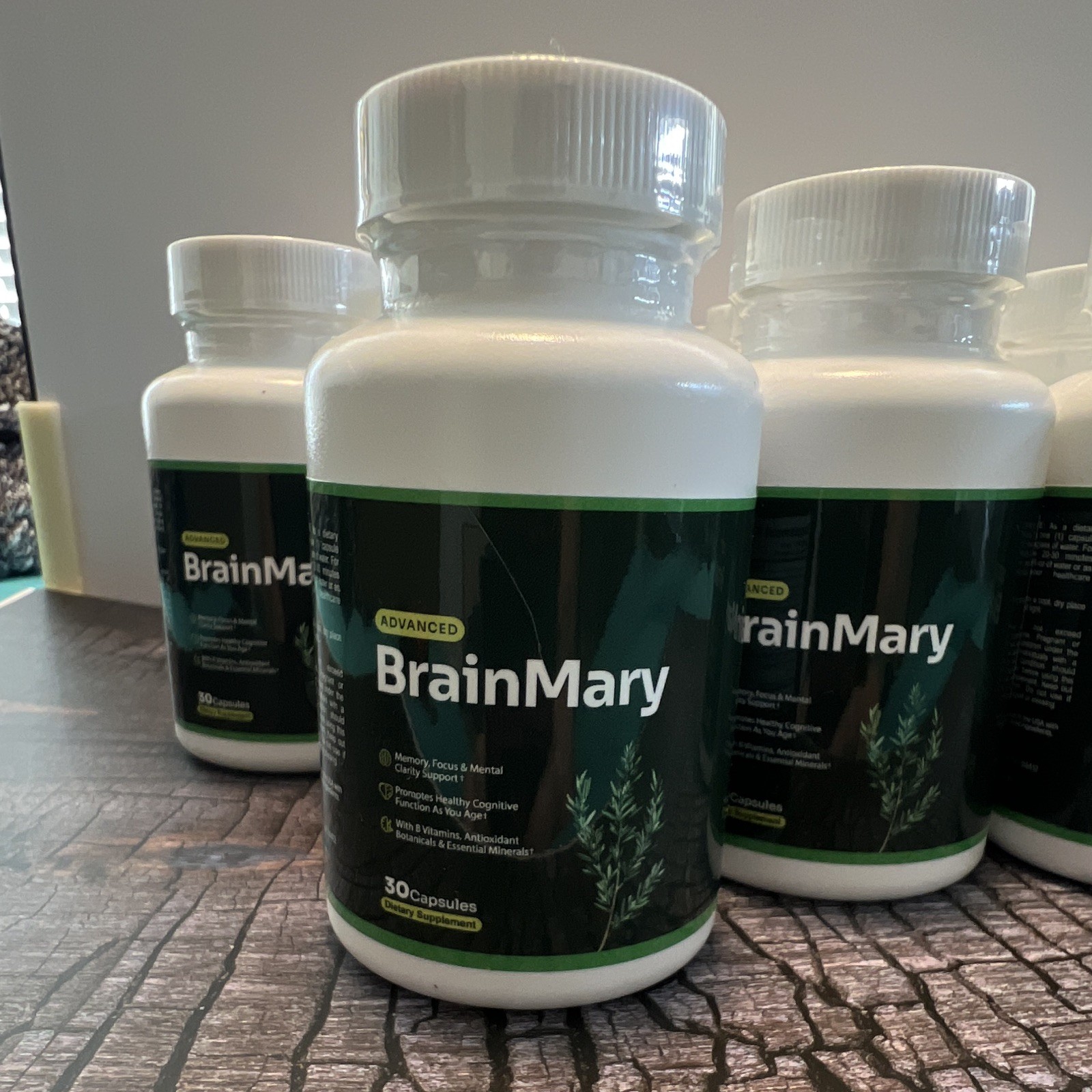 BrainMary Memory & Focus Supplement Capsules 30 Ct 400mg Exp 06/2025