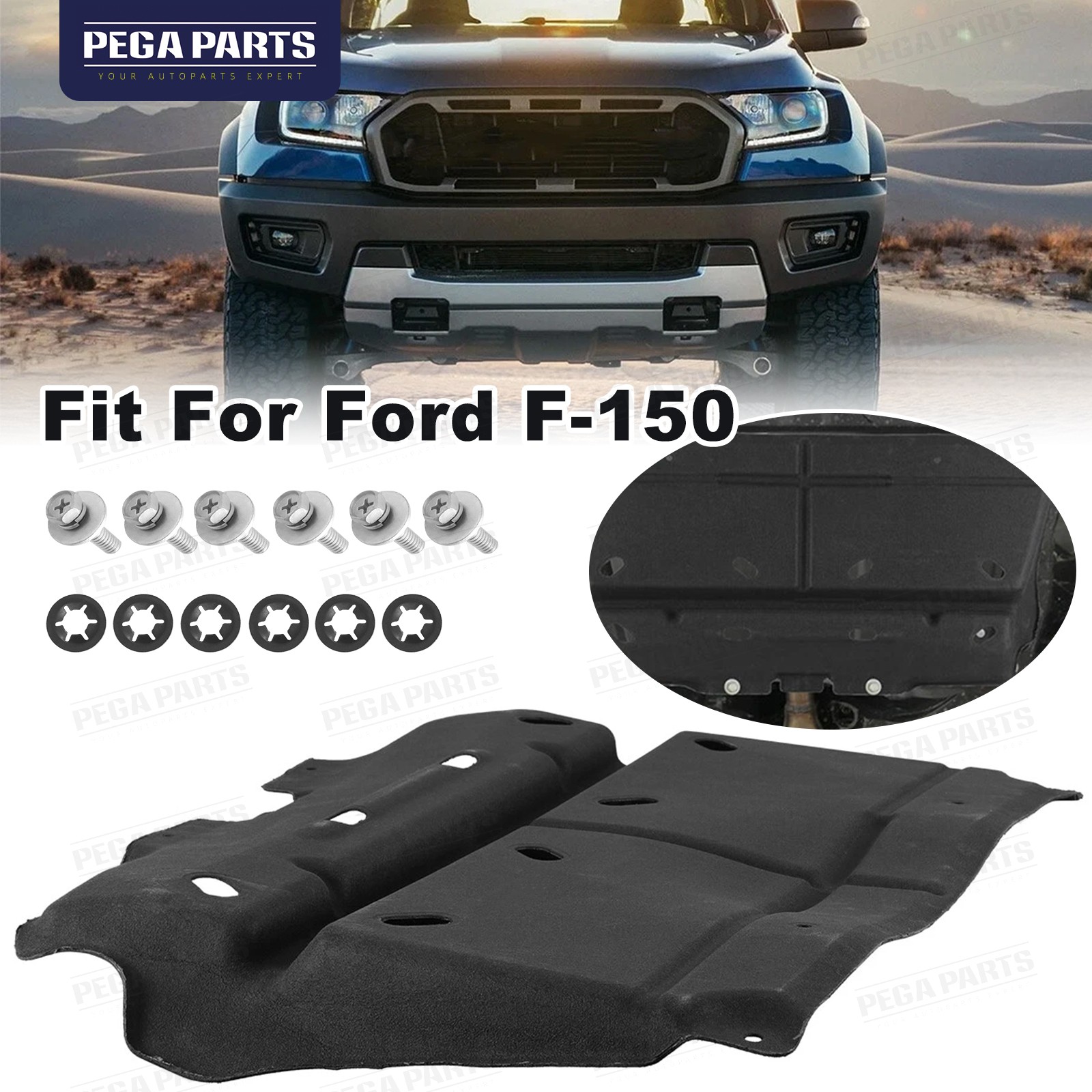 Fit 2015-2024 Ford F-150 F150 Front Engine Splash Shield Guard Under Cover Panel