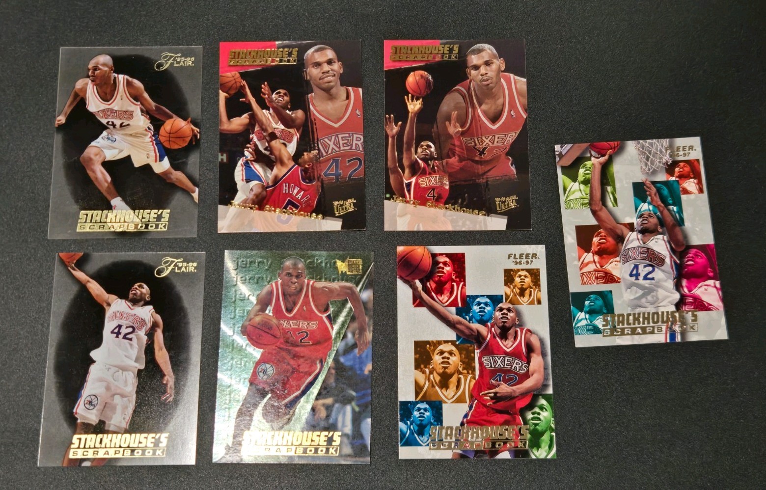 1995-96 Stackhouse\'s Scrapbook Inserts Jerry Stackhouse 6 Card Lot Metal Flair
